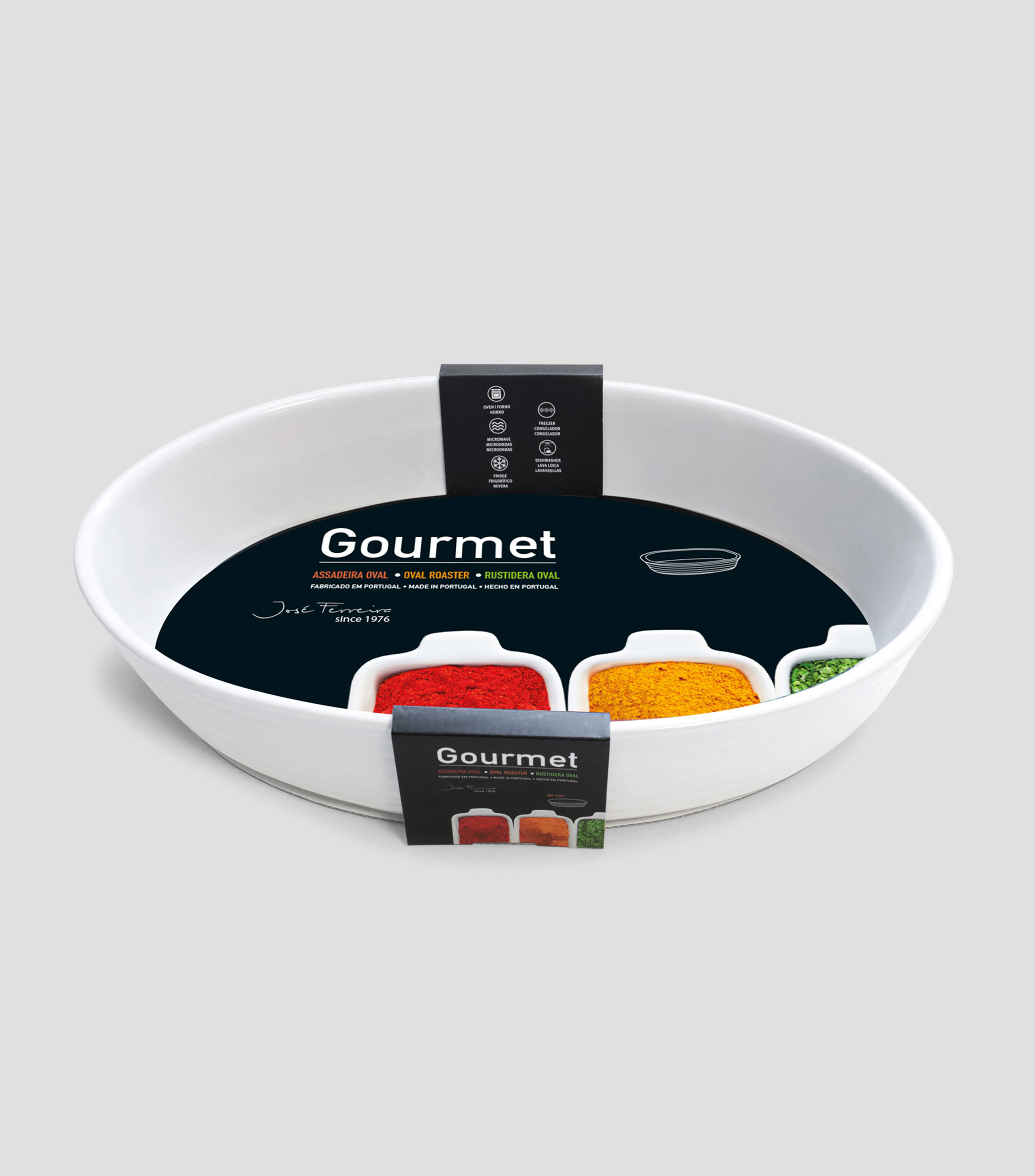 Refractario Ovalado Gourmet Blanco