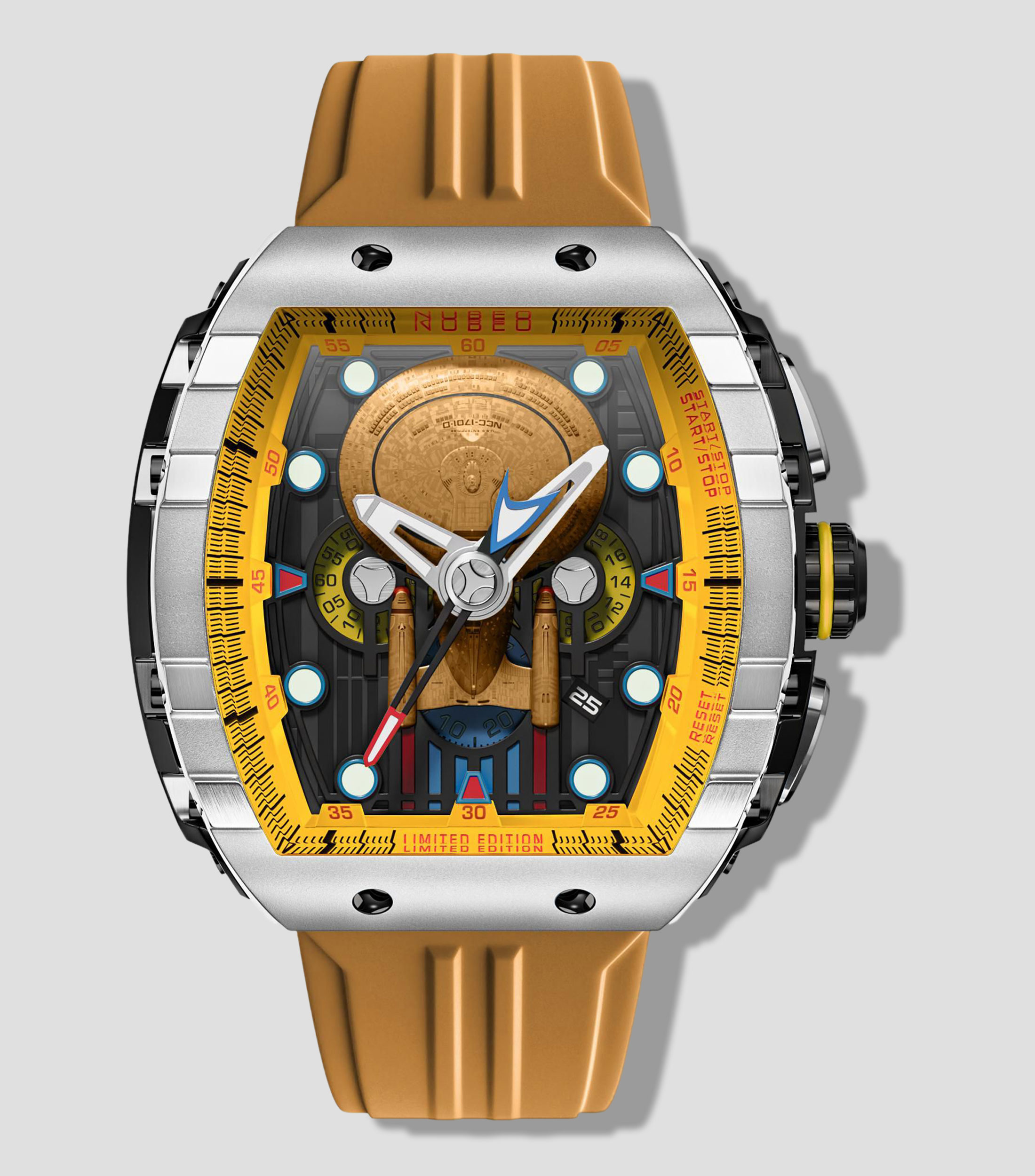 Reloj para hombre Cronógrafo Casual, Plateado, Amarillo