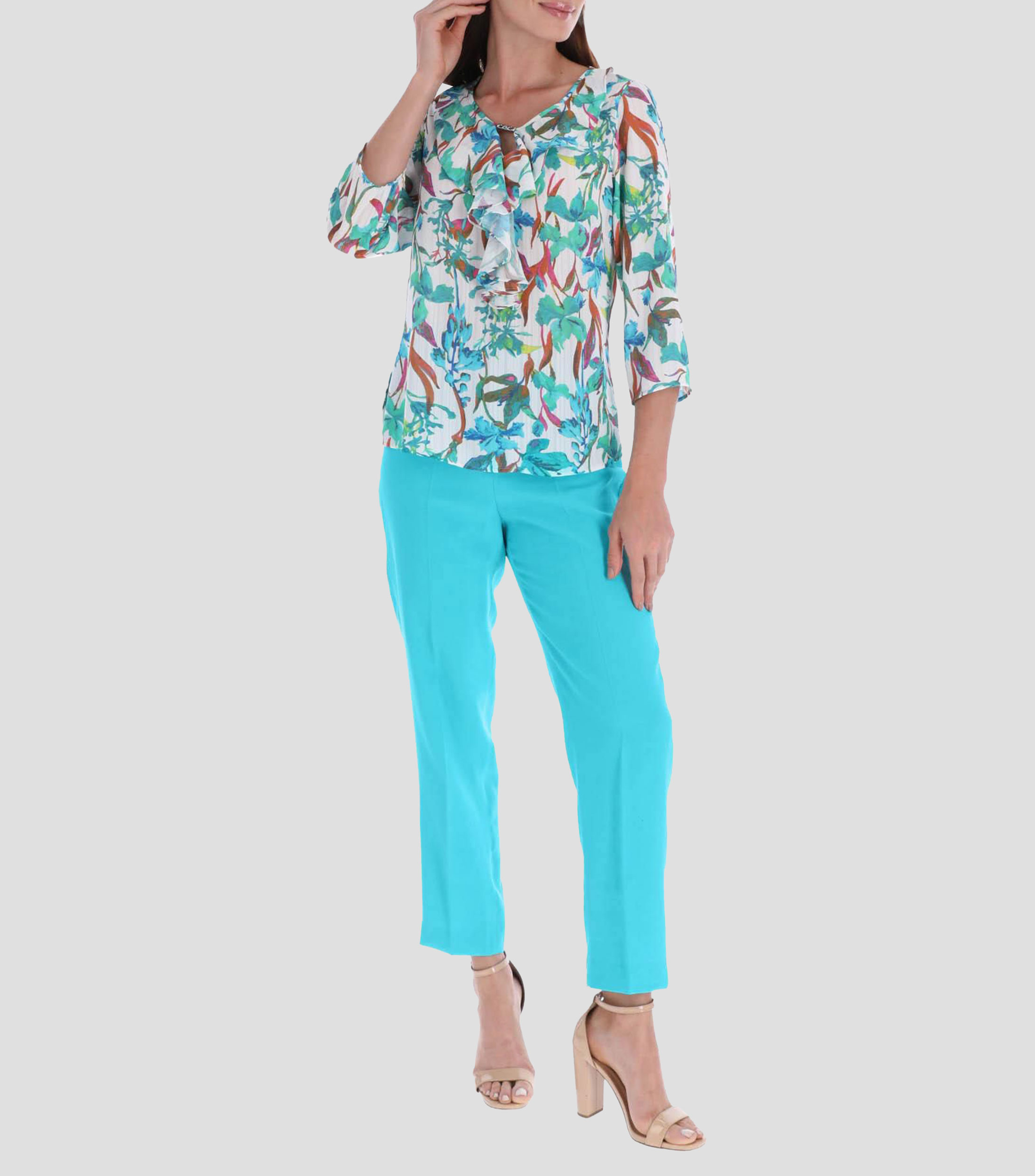 Blusa estampada manga 3/4 Mujer