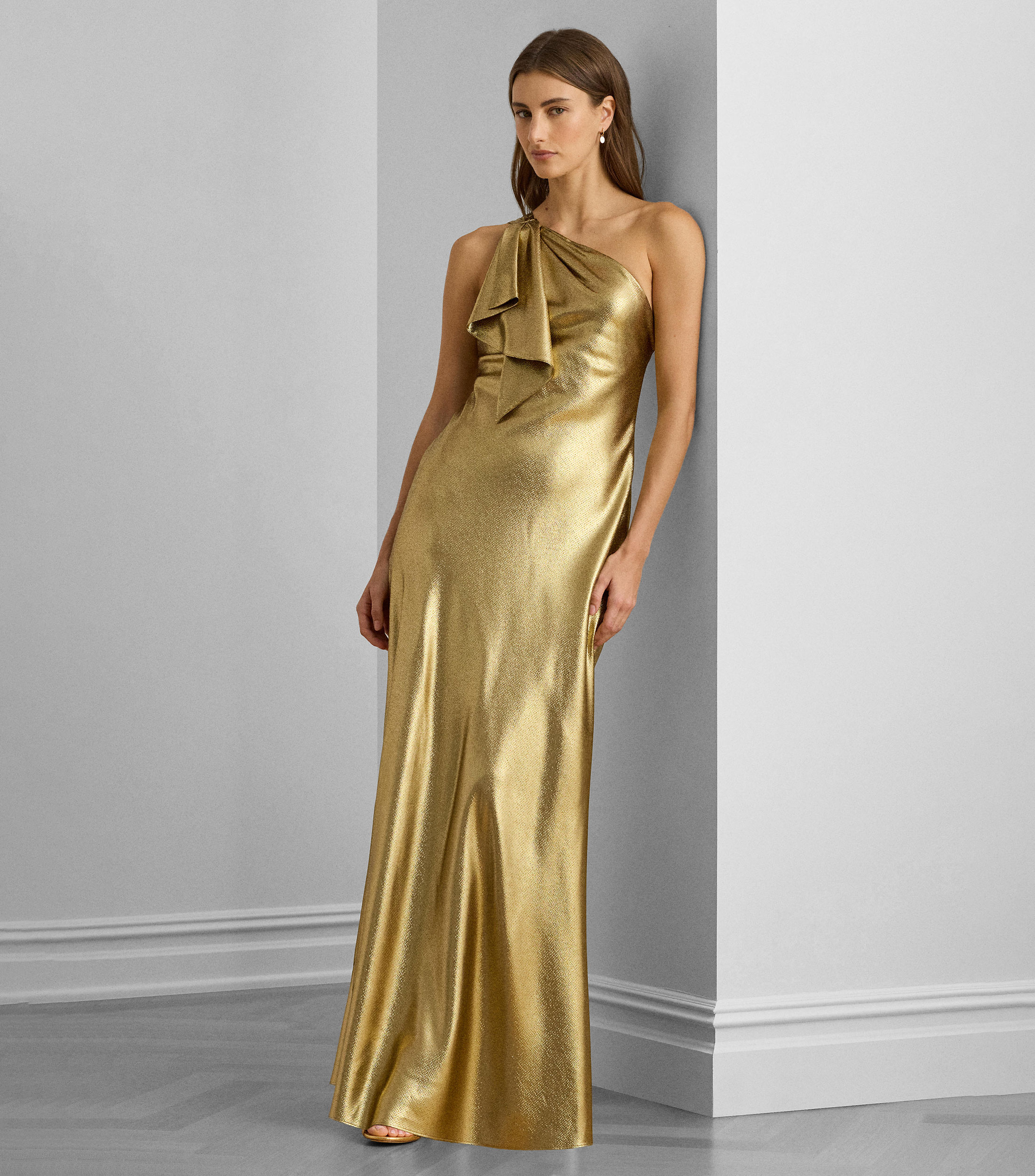 Vestido de fiesta maxi liso Mujer