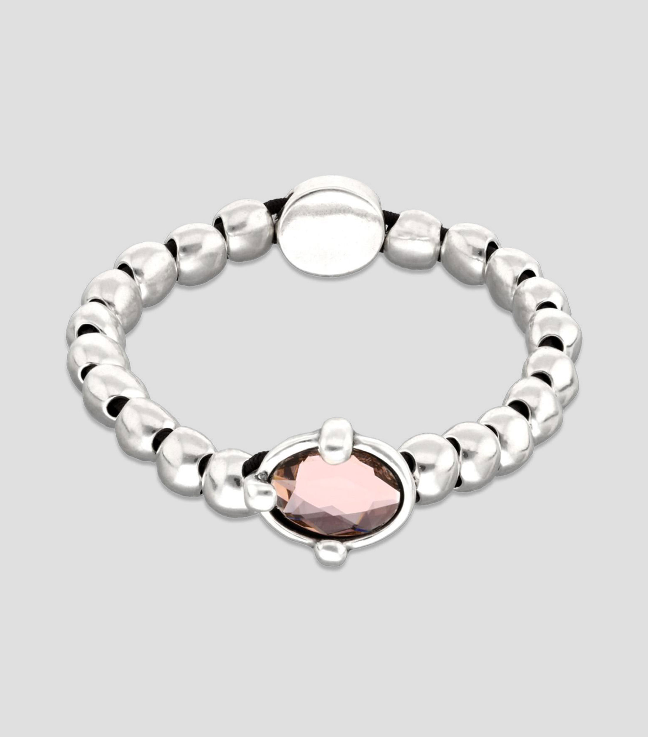 Pulsera con incrustación de cristal rosa Mujer