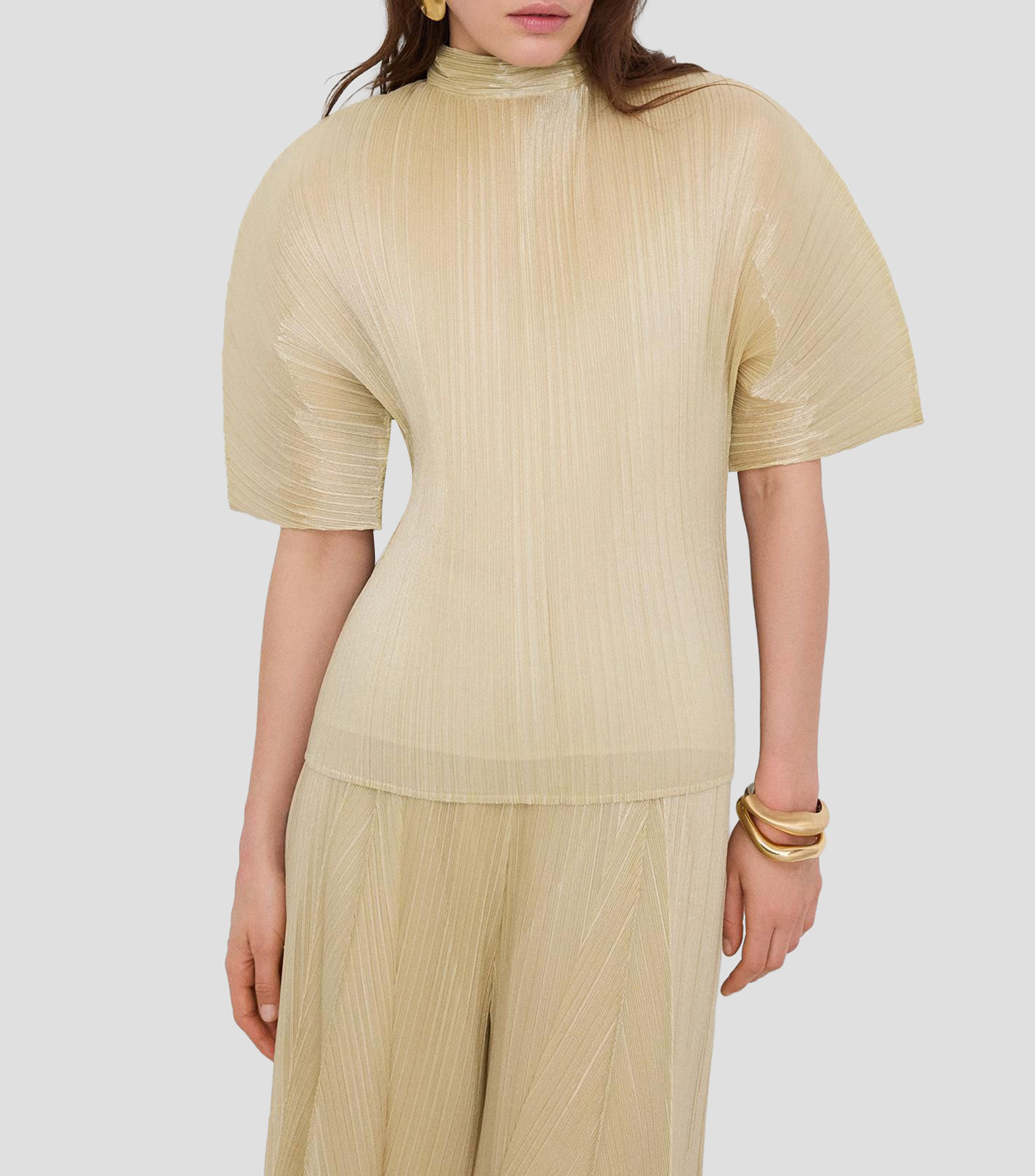 Blusa lisa manga corta Mujer