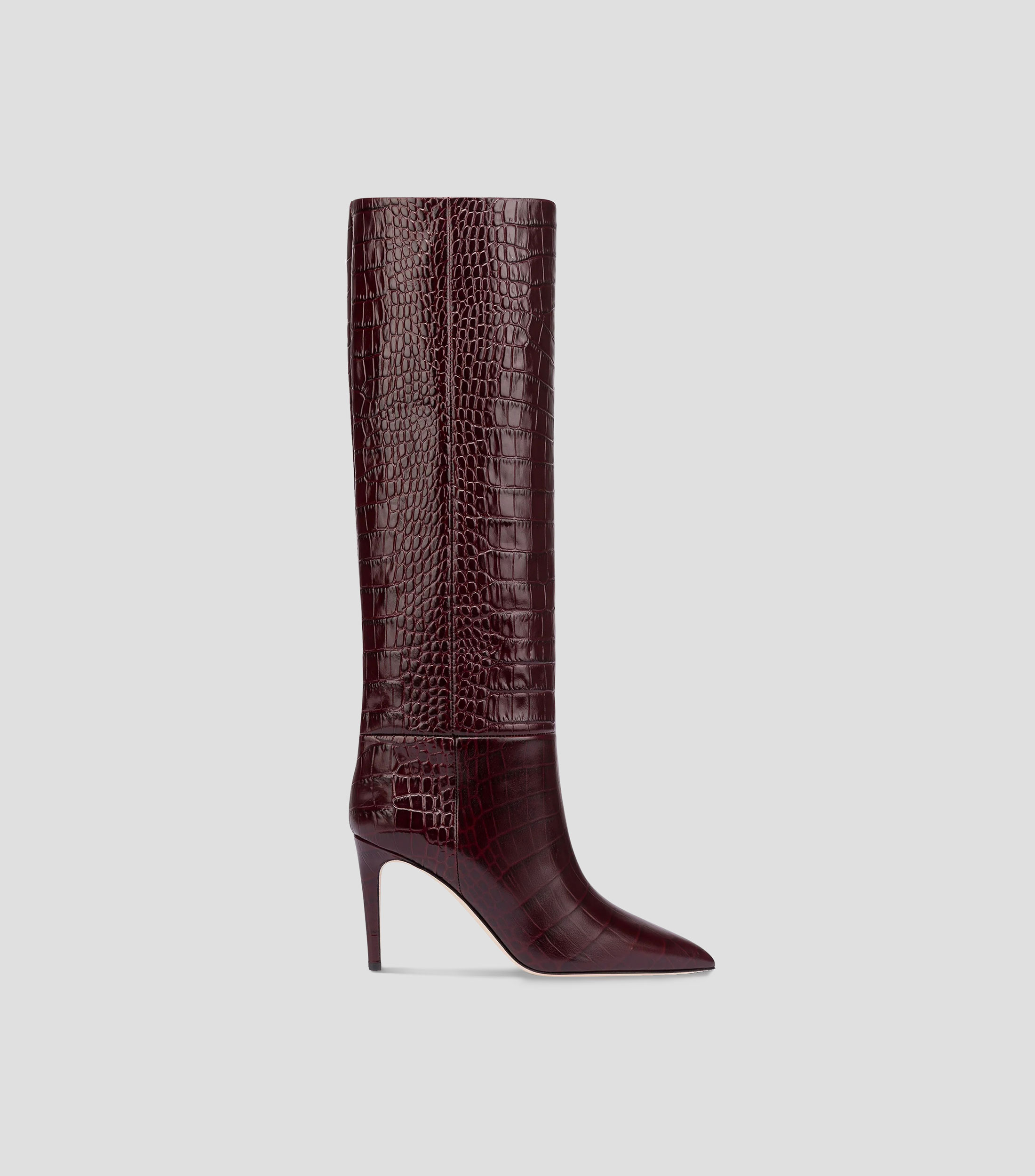 Botas casuales largas Stiletto en piel con tacón alto de aguja Mujer