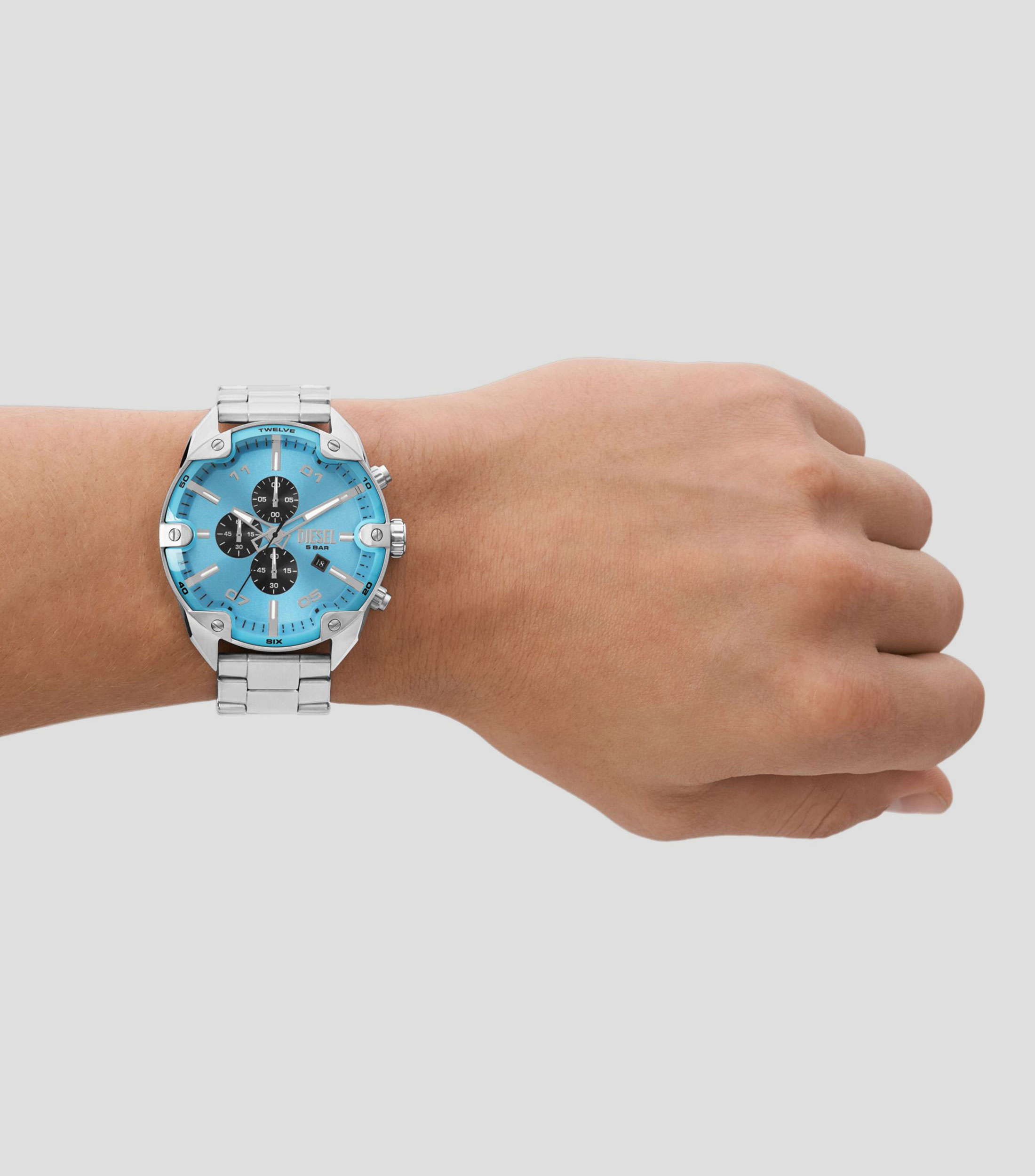 Reloj para Hombre casual Spiked plateado, azul