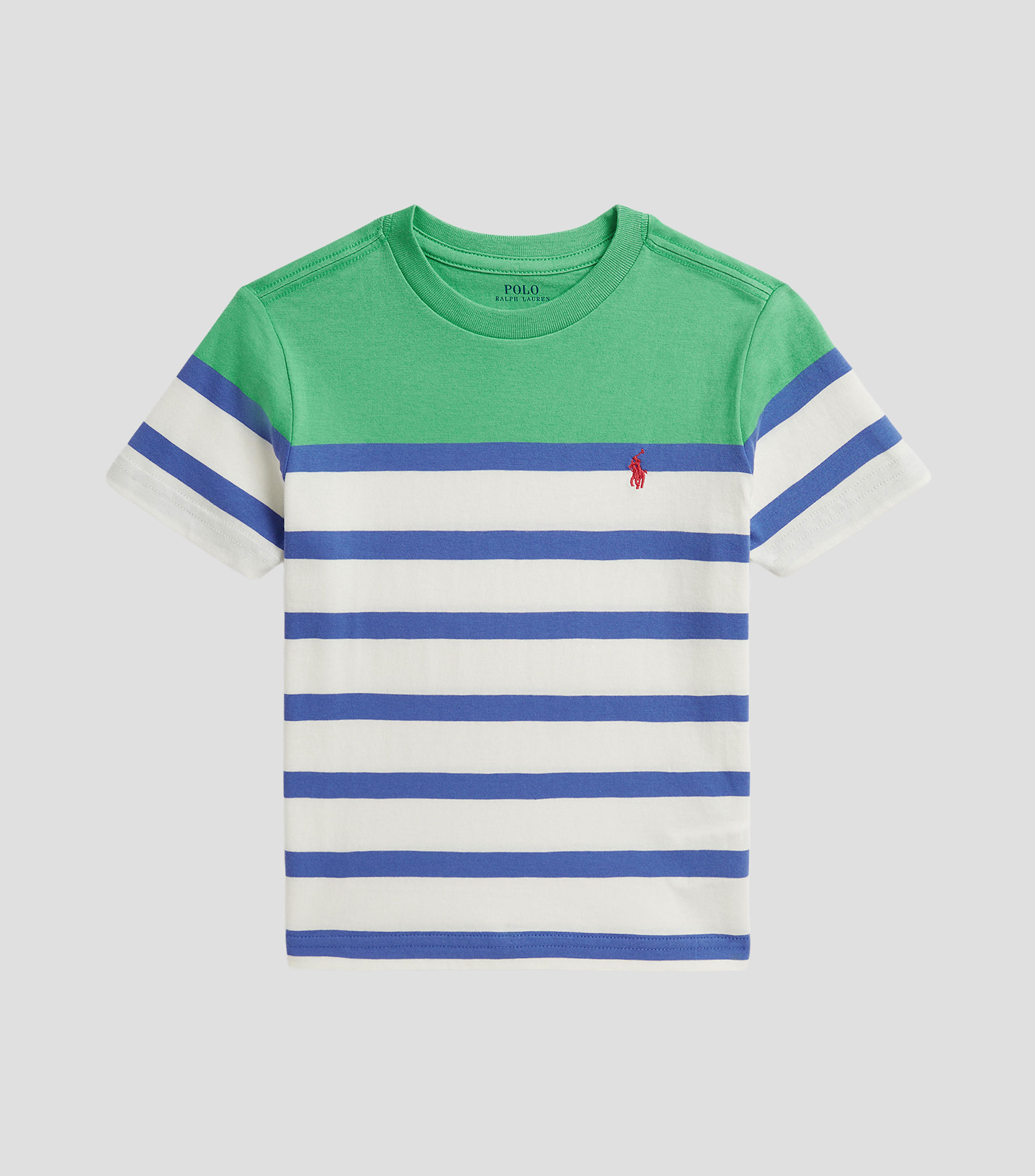 Playera cuello redondo manga corta con rayas Niño