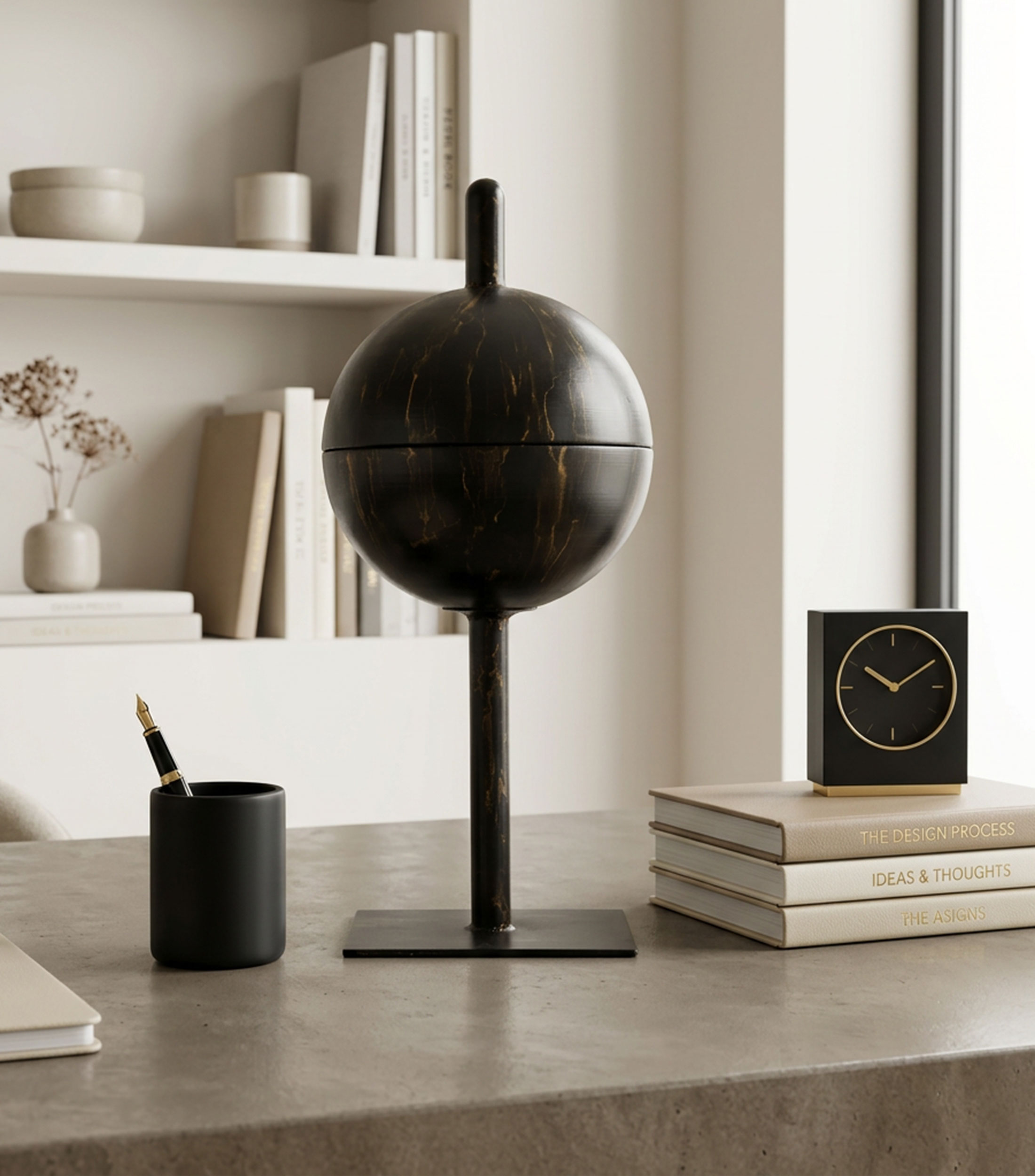 Figura decorativa Esfera Pedestal en hierro