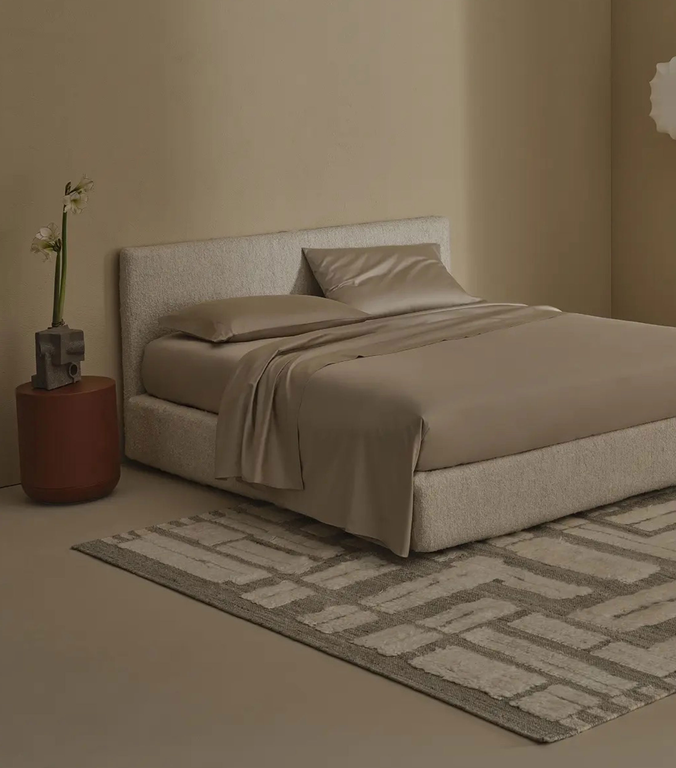 Juego de sábanas queen size en algodón Francine arena