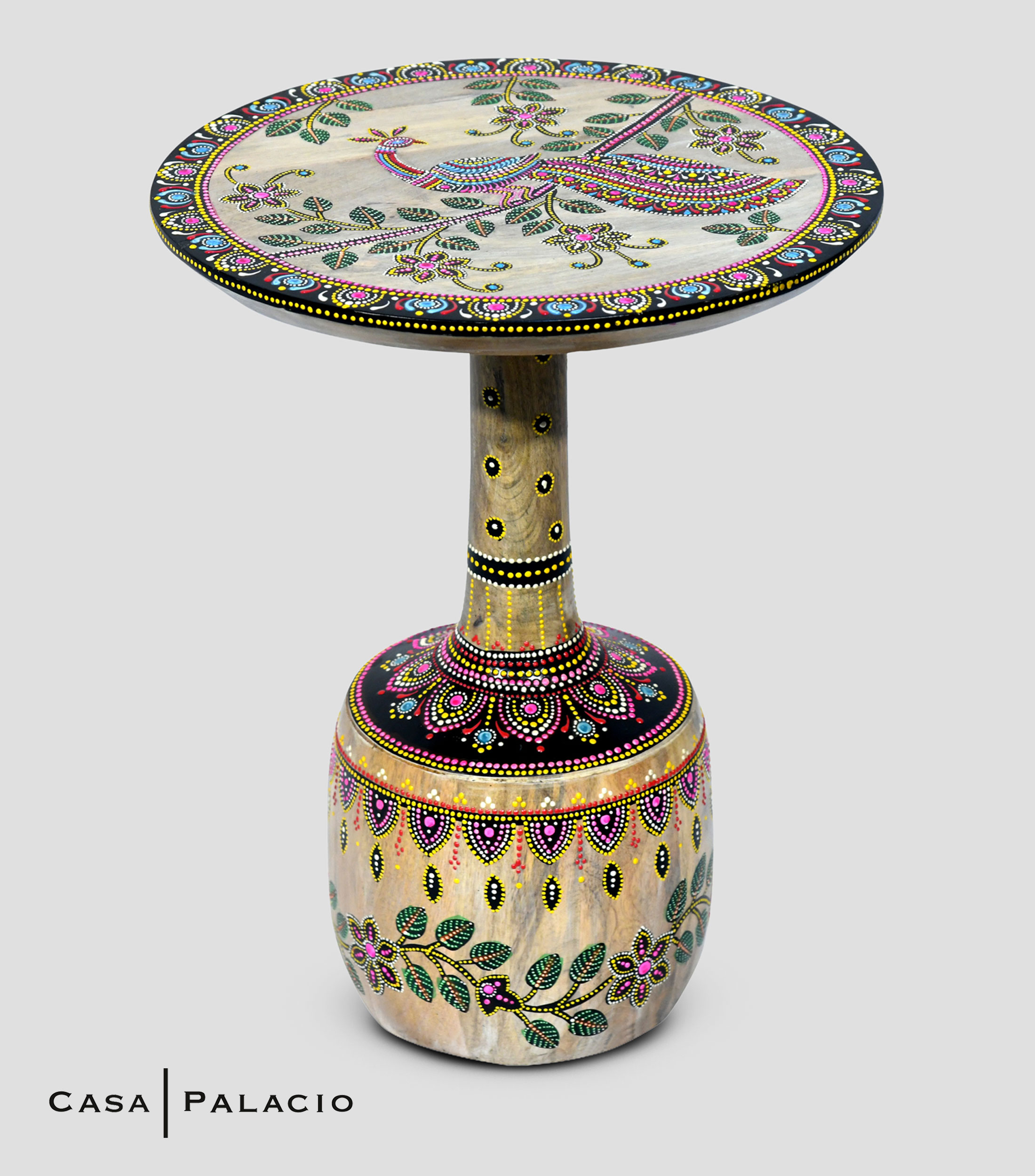 Mesa auxiliar Humming Bird en madera de mango multicolor