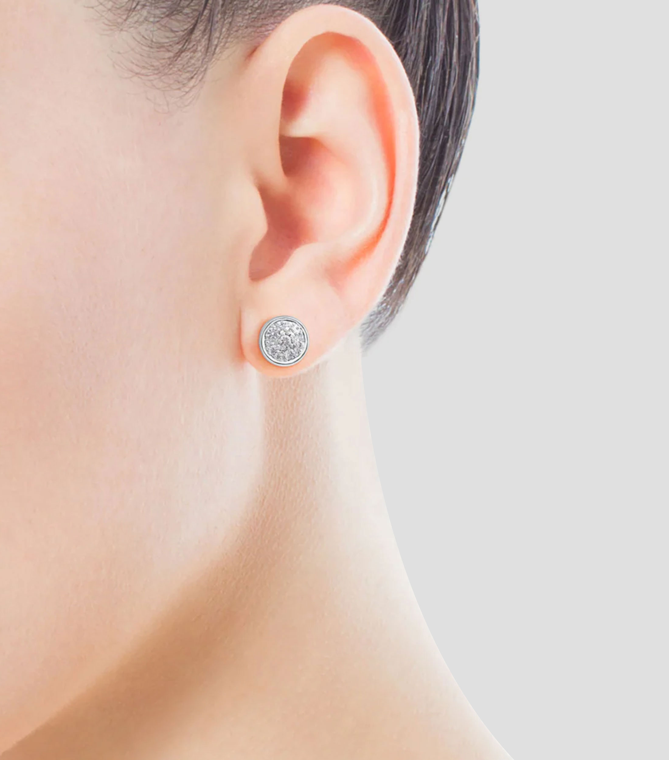 Aretes en oro blanco 18 Kilates con diamantes Sweet Dolls Mujer
