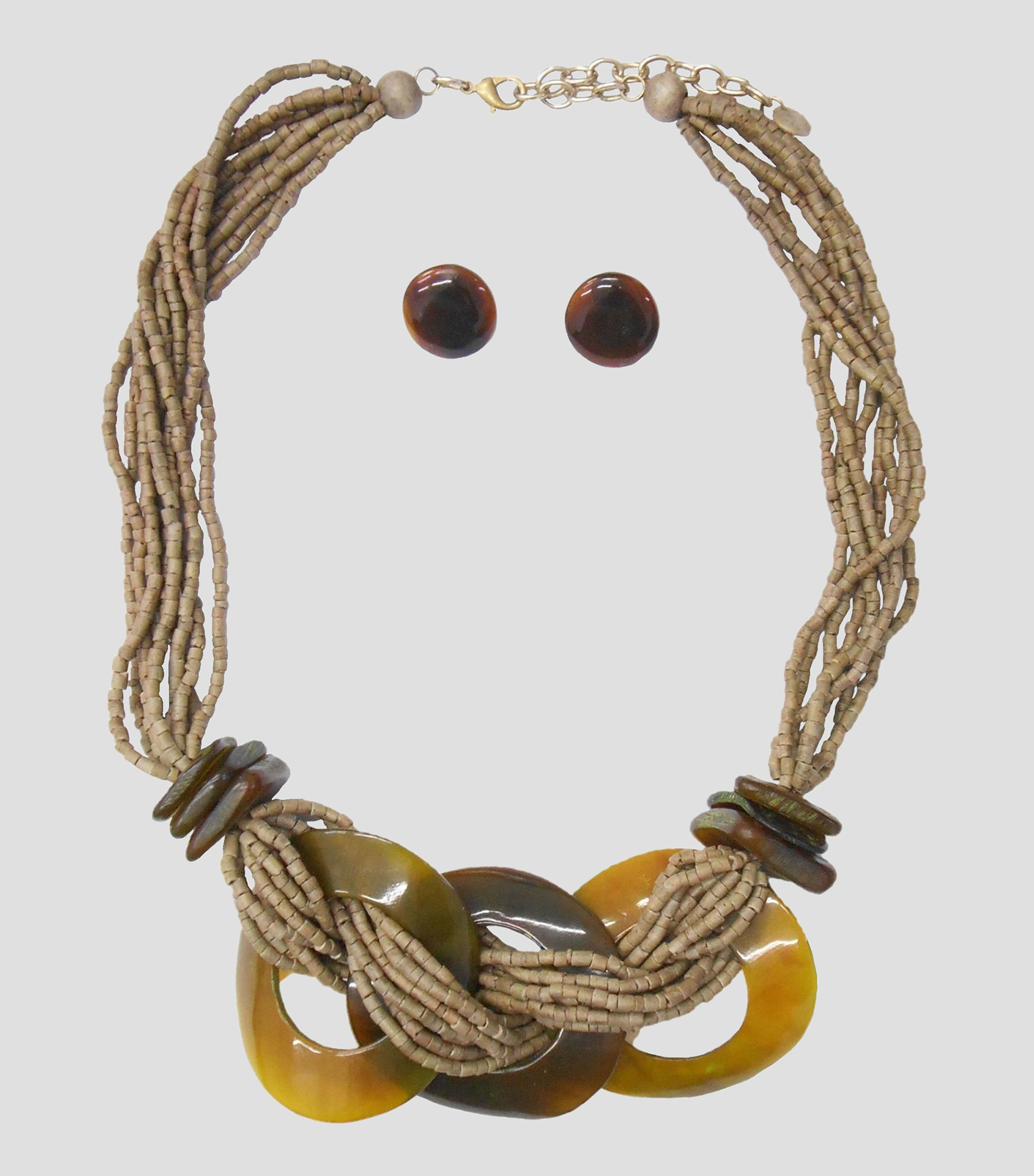 Set collar y aretes Mujer