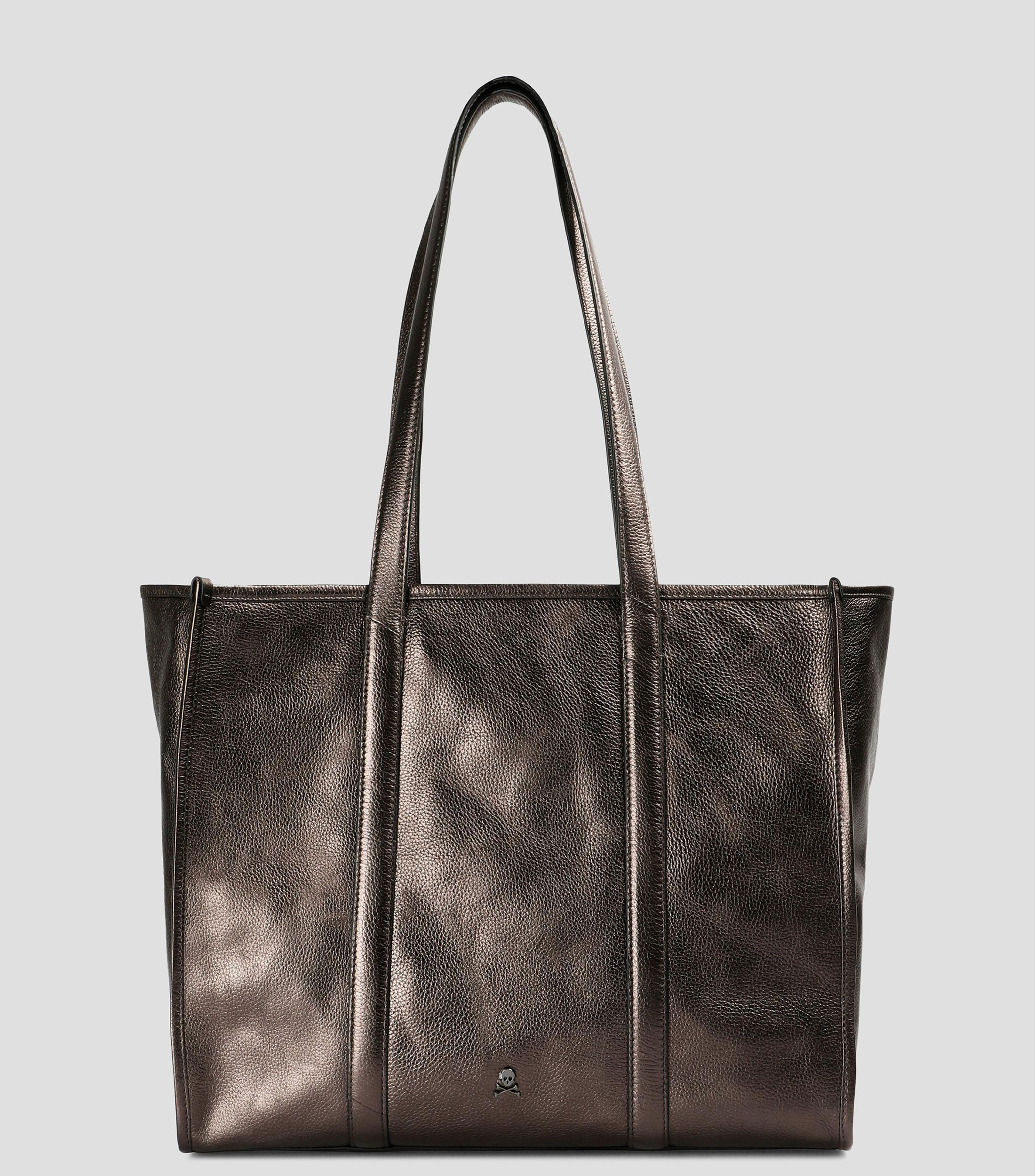 Bolsa tote en piel lisa Mujer