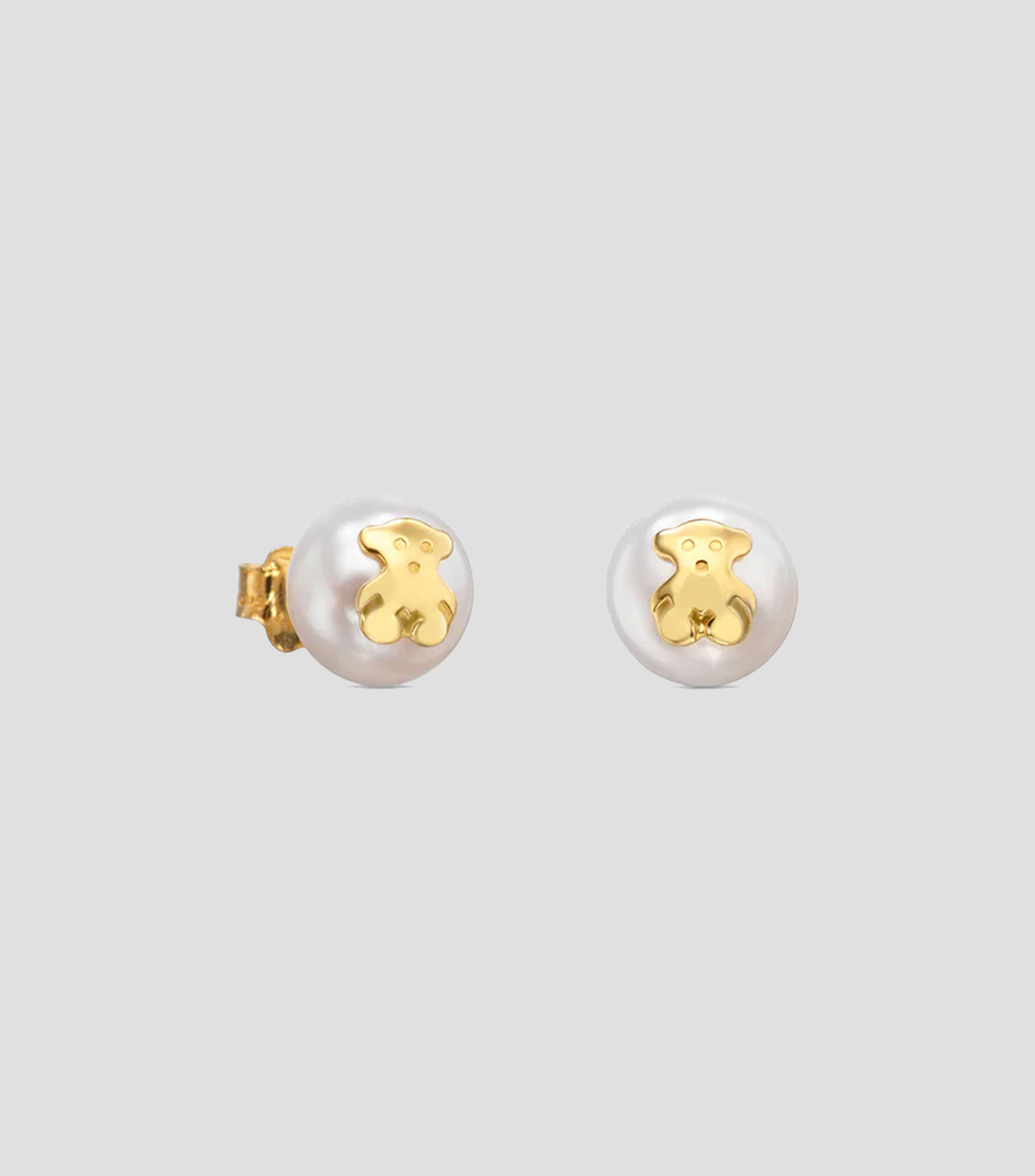 Aretes en oro amarillo 18 Kilates con perlas Mujer