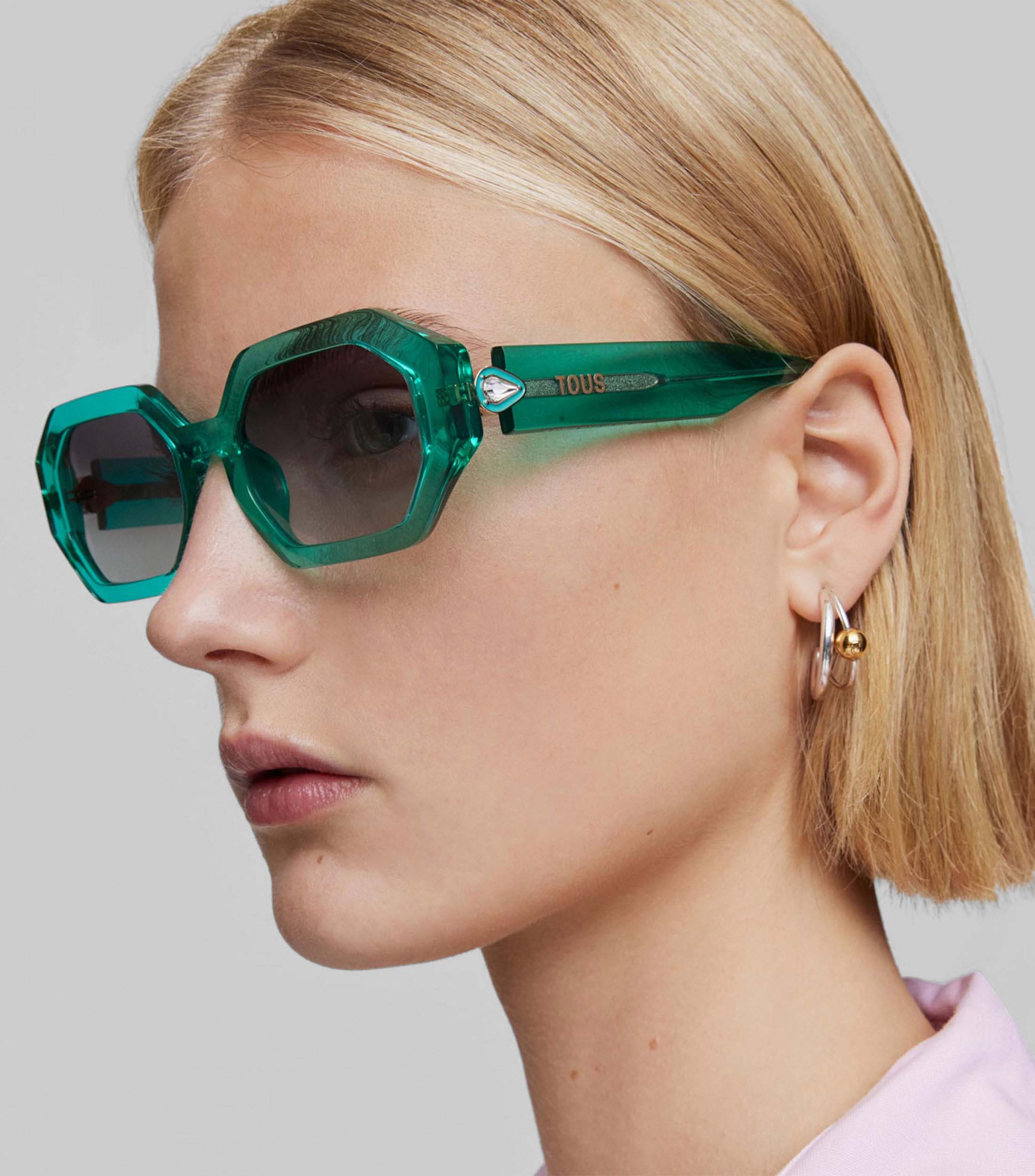 Lentes de sol hexagonales Geometric verdes Mujer