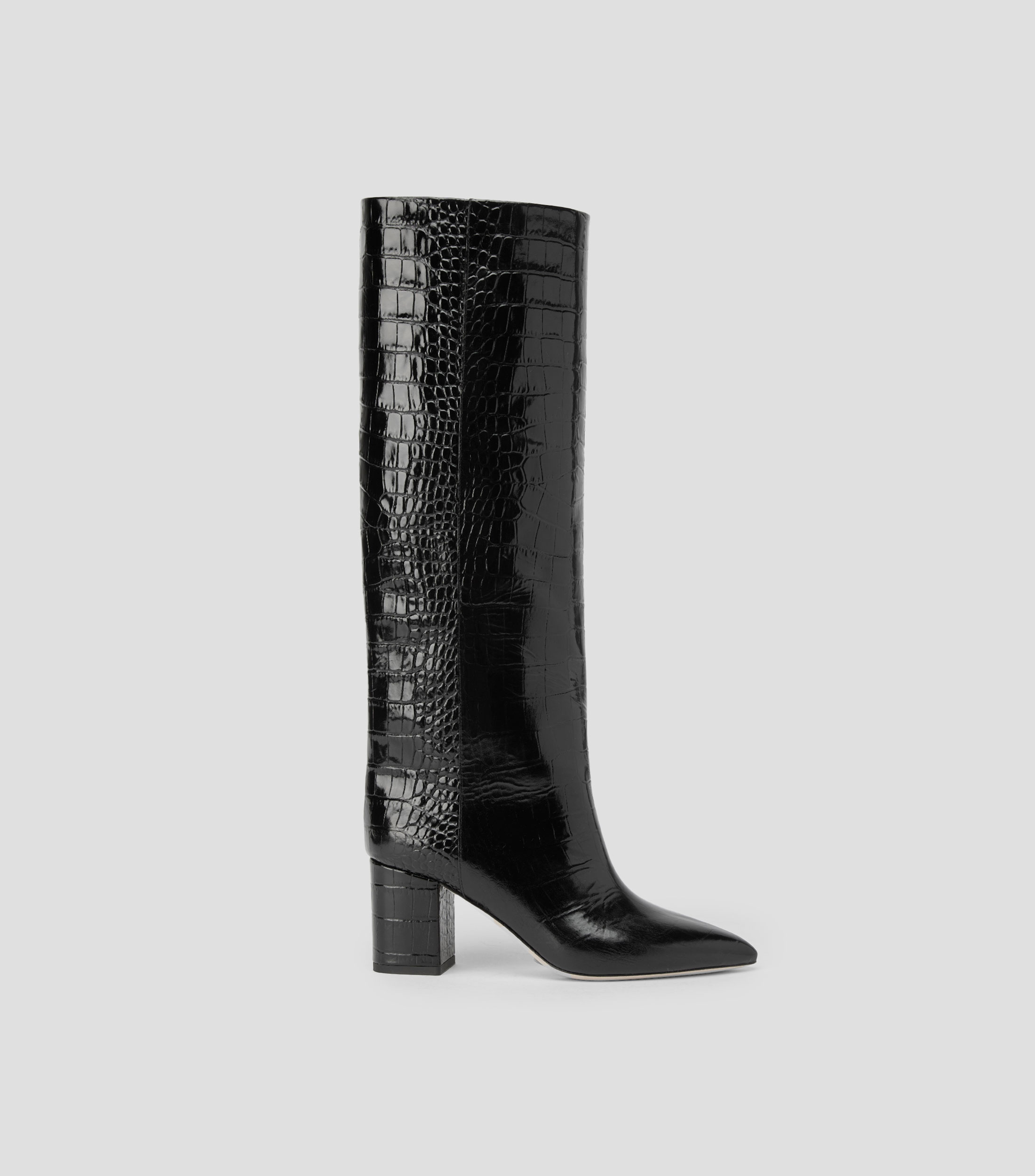 Botas vaqueras largas Anja en piel con tacón medio cuadrado Mujer
