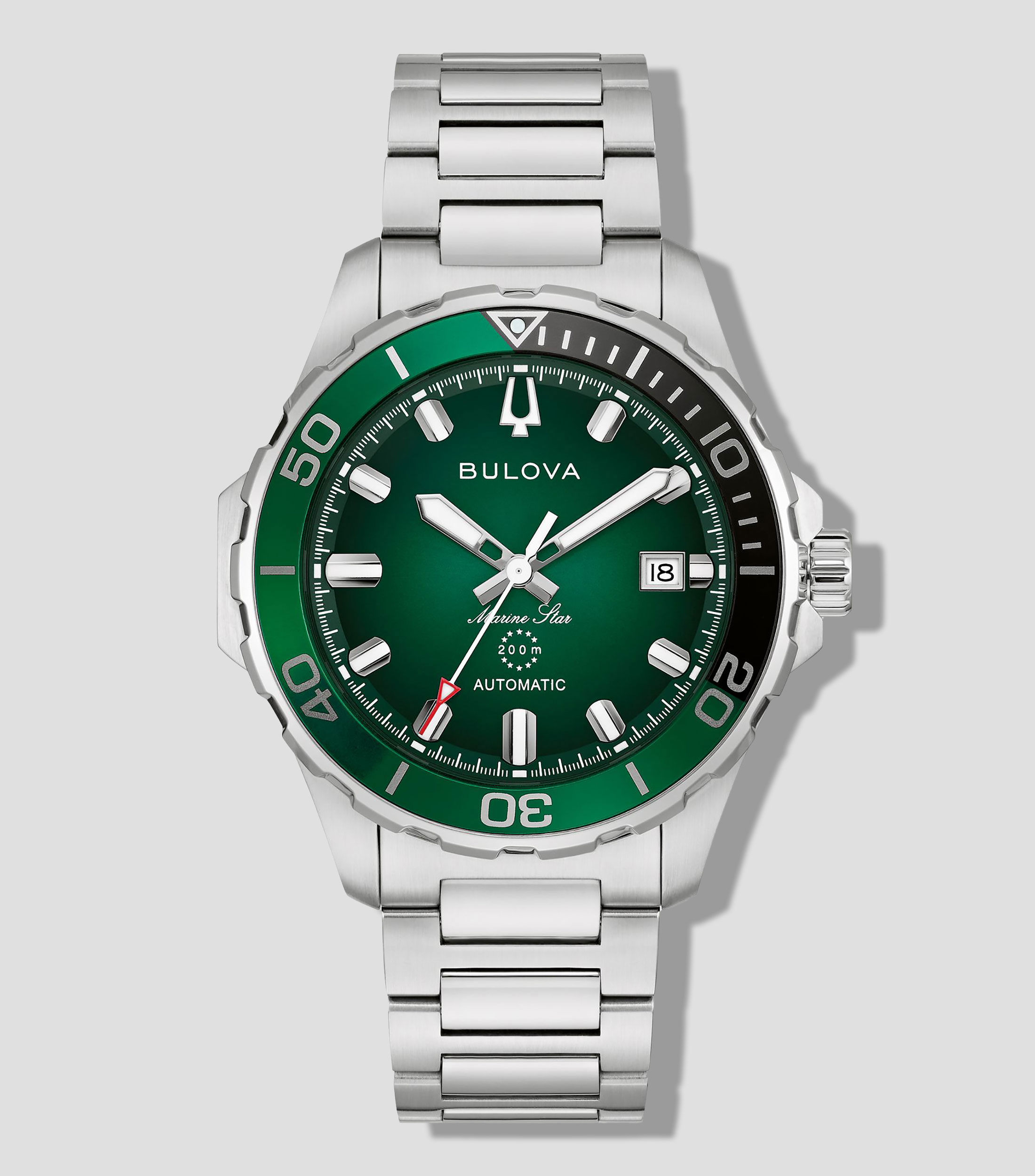 Reloj para hombre Marine Star Serie B Casual, Plateado, Verde