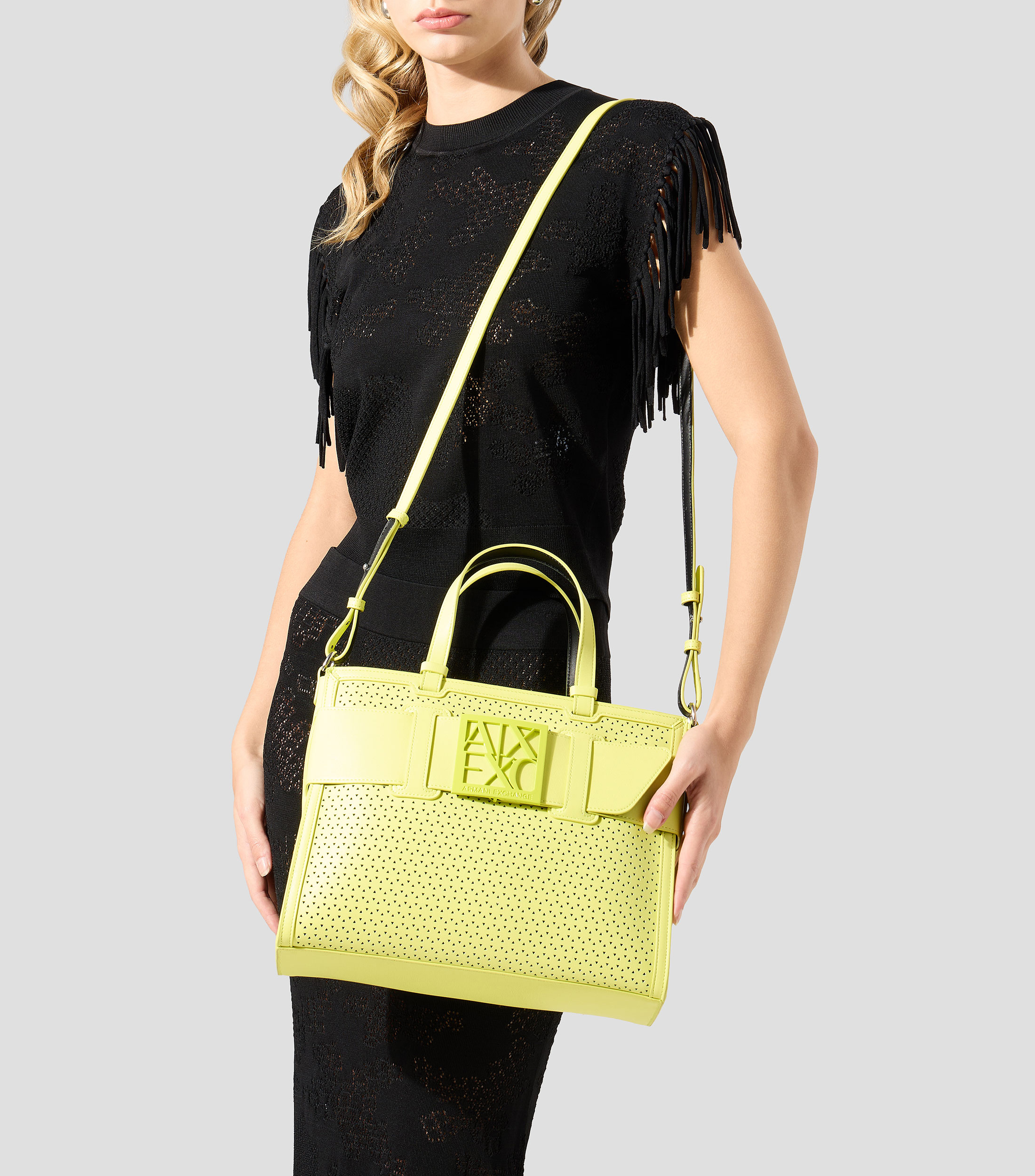 Bolsa tote shopping verde lisa Mujer