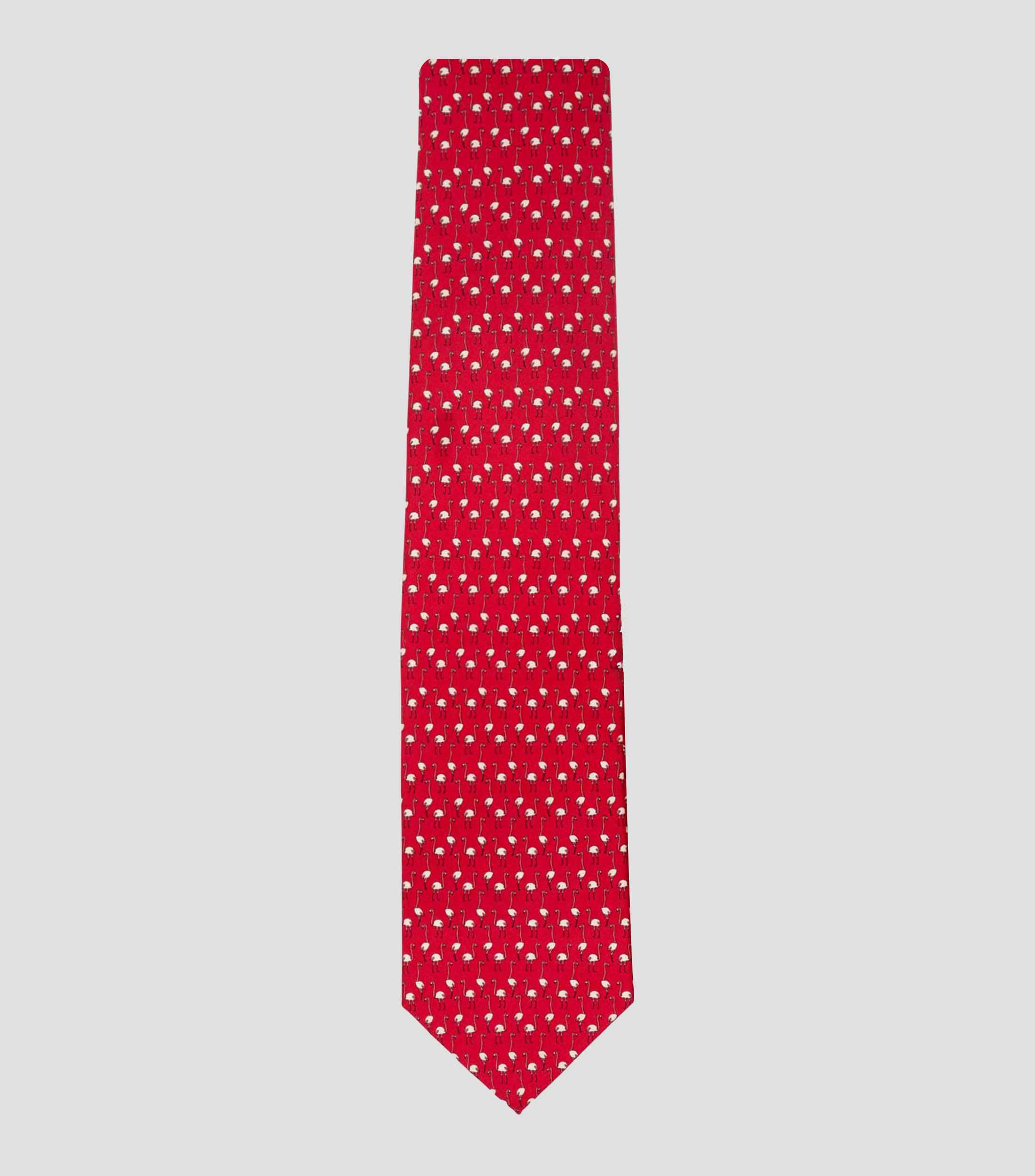 Corbata ancha de seda rojo estampado Flamenco