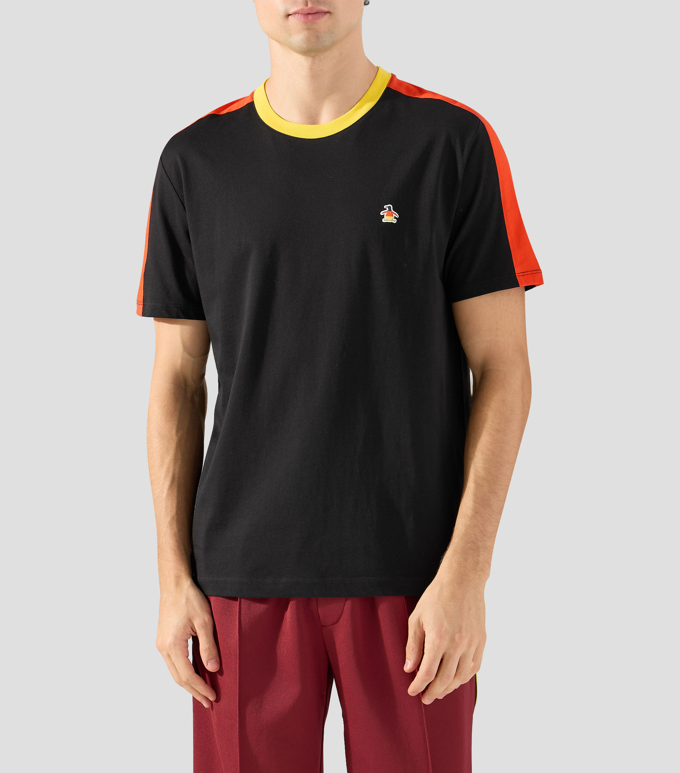 Playera de cuello redondo con manga corta lisa Hombre