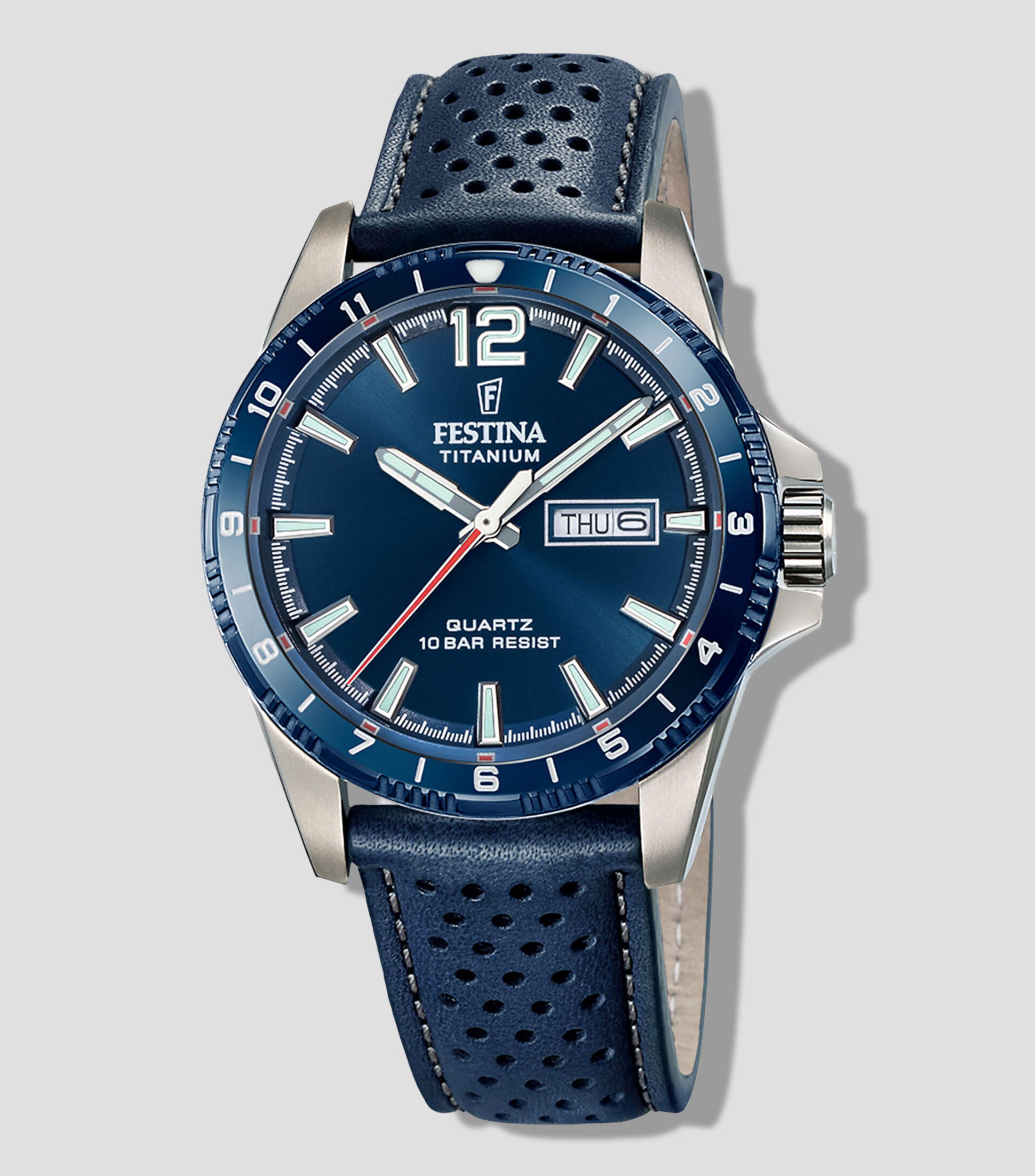 Reloj para Hombre Titanium Casual Plateado, Azul