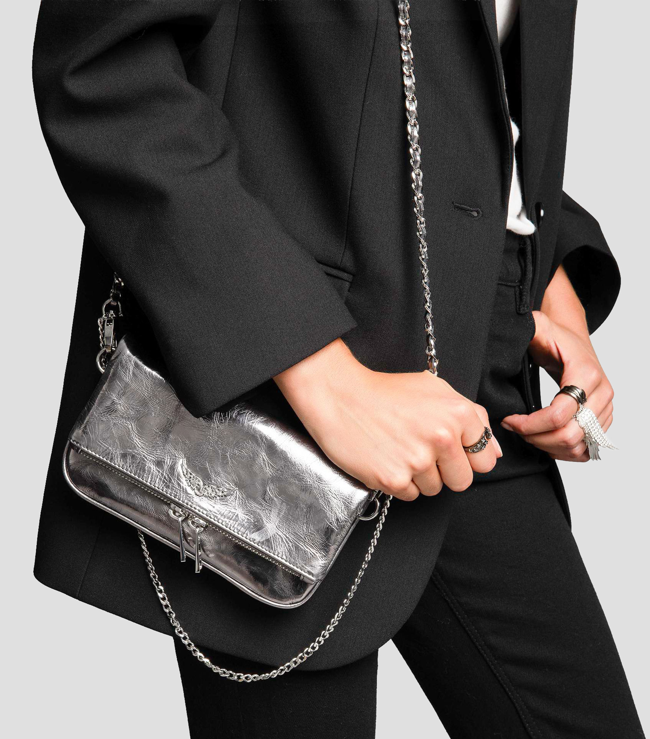 Bolsa Crossbody en piel Rock Nano Vintage corrugada Mujer