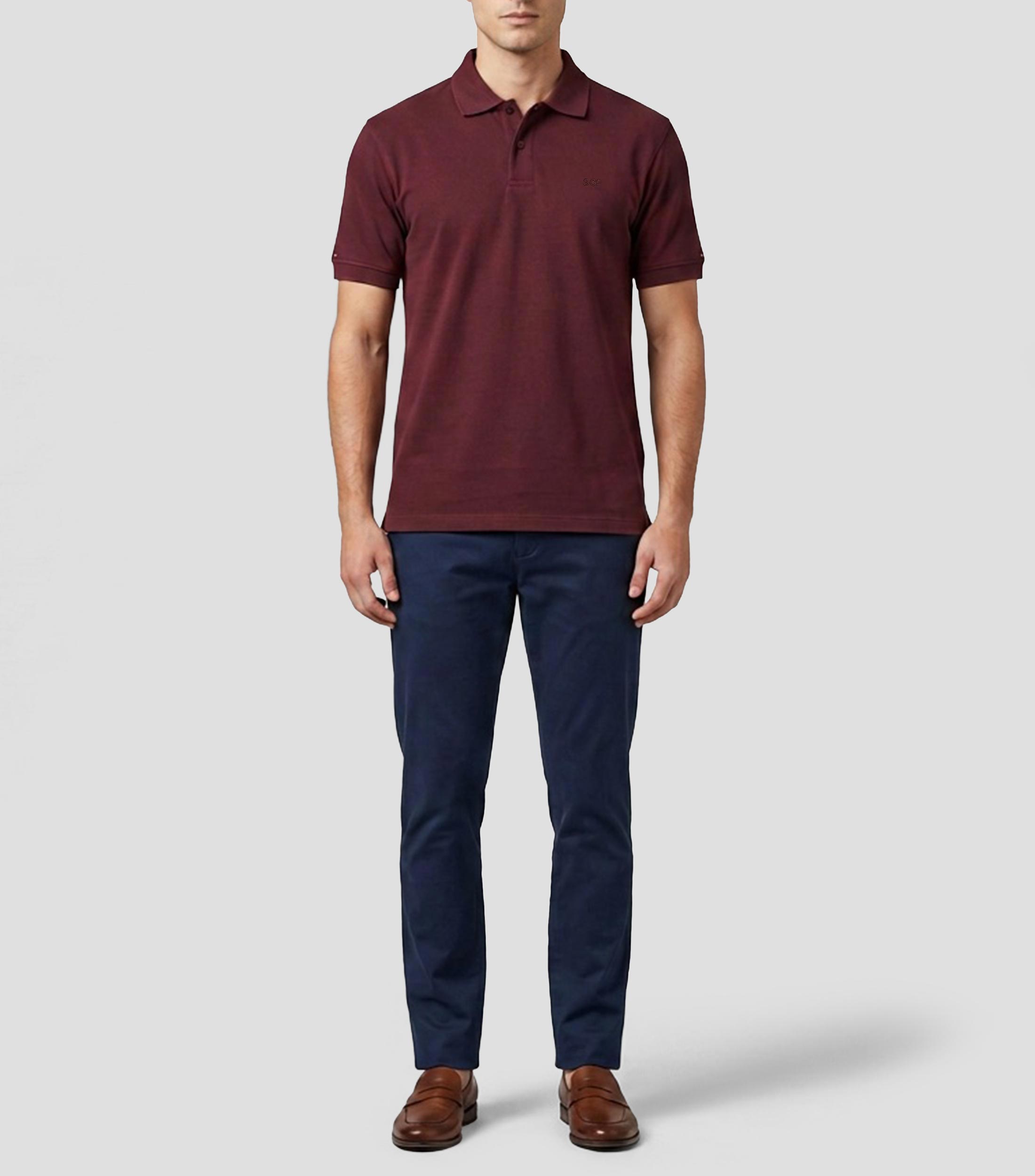 Playera tipo polo manga corta lisa Hombre