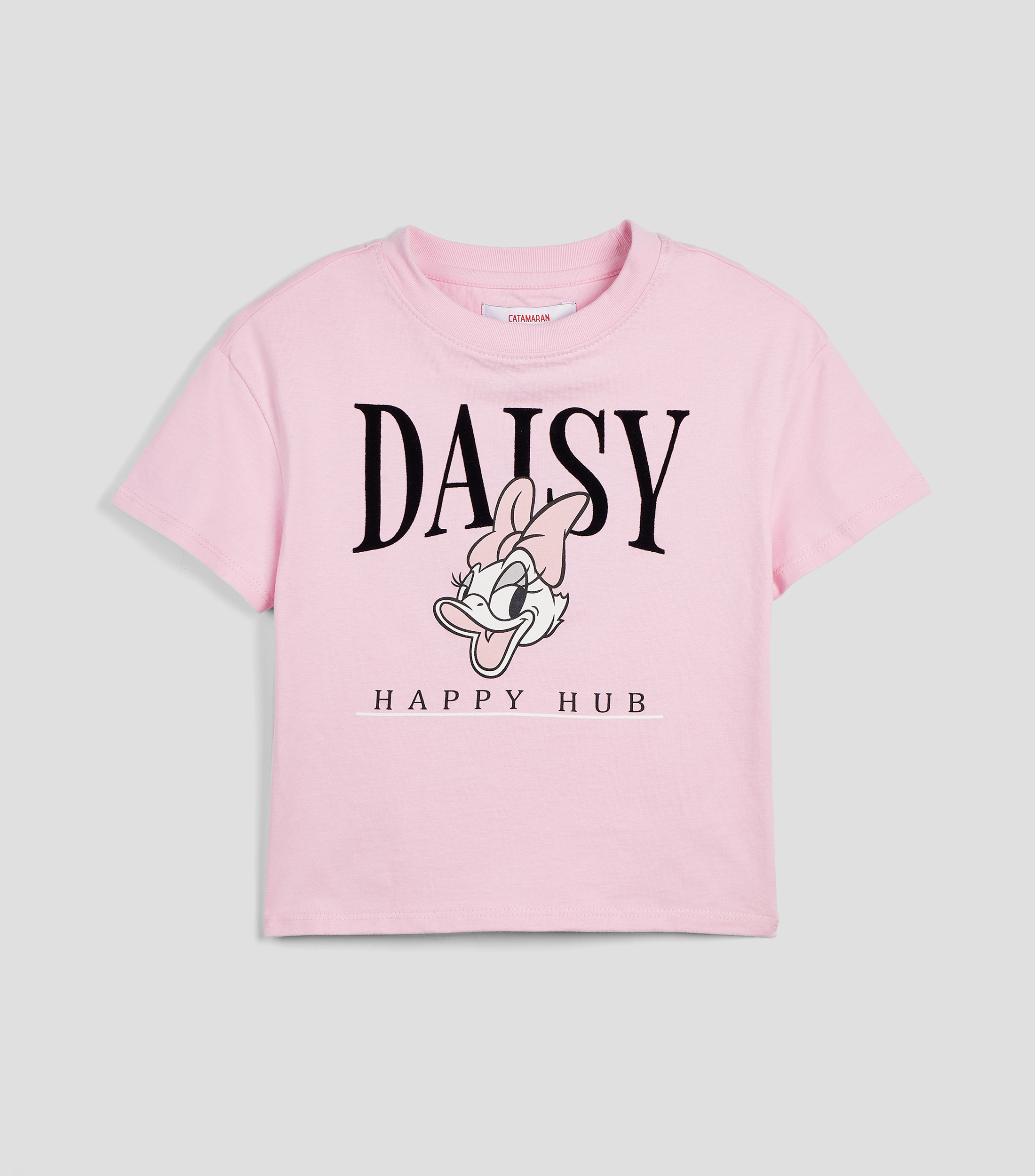 Playera cuello redondo manga corta con estampado Niña