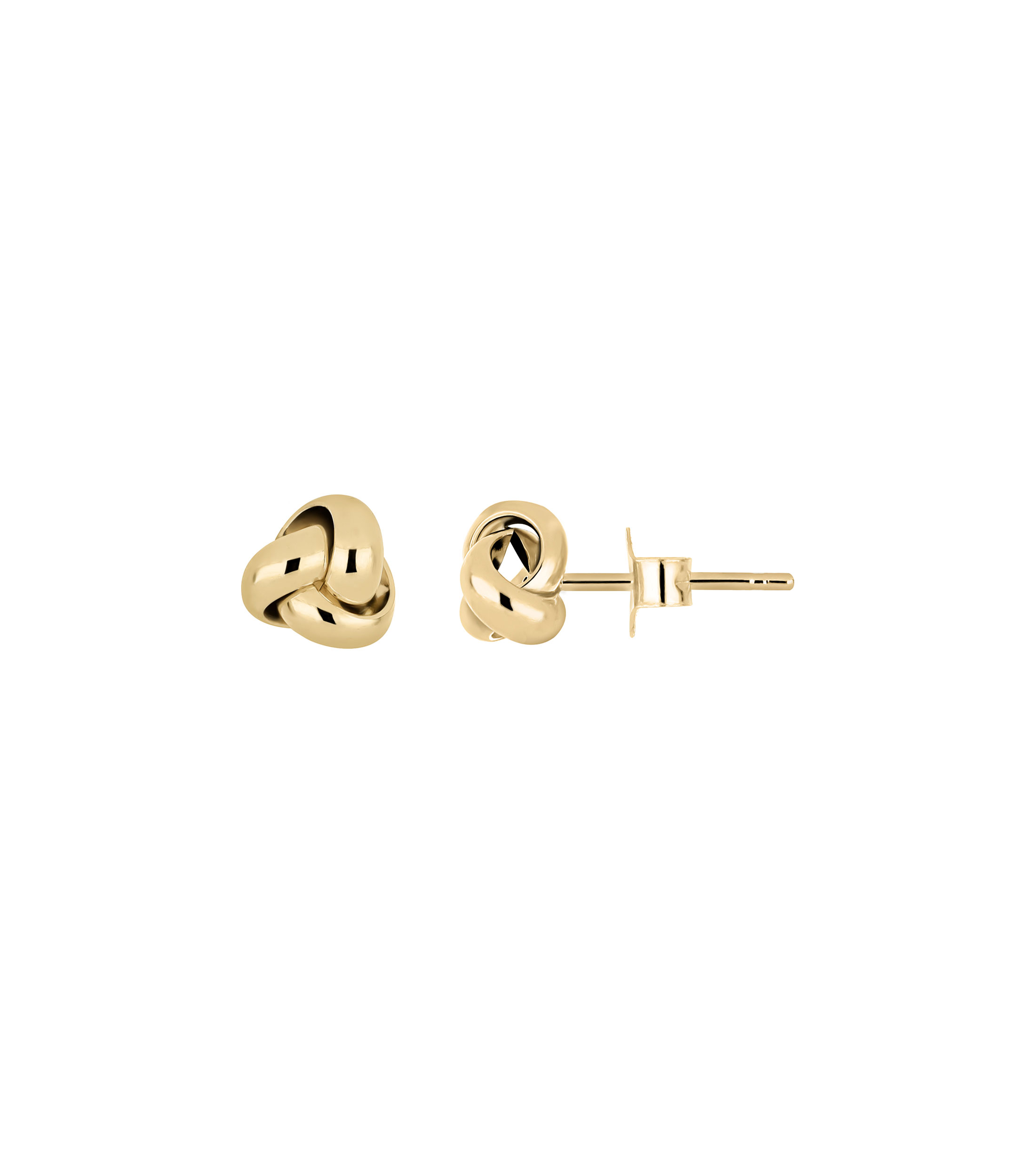Aretes en oro amarillo 14 Kilates con nudo mini Mujer