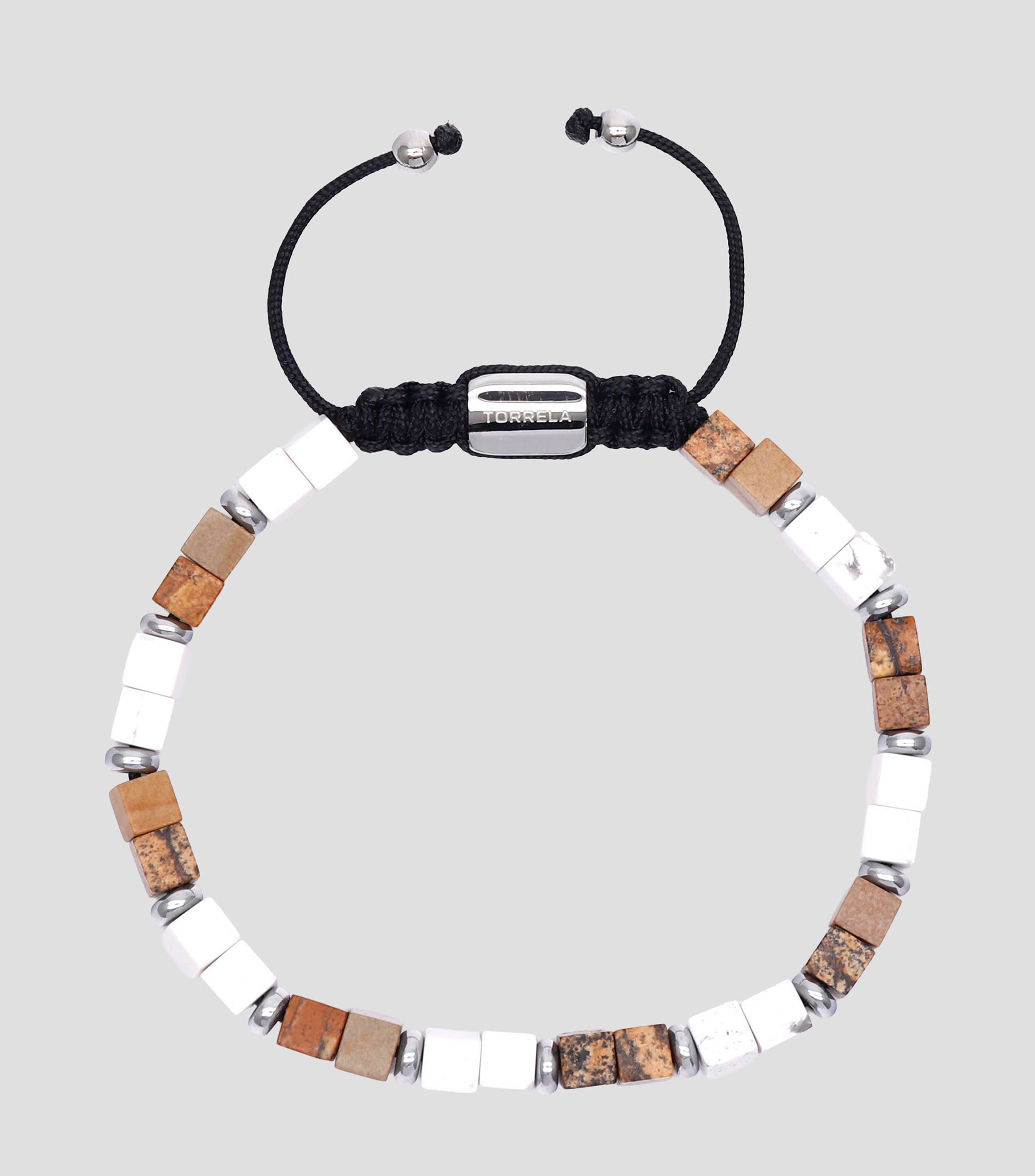Pulsera ajustable con piedras howlita y botswanas Unisex