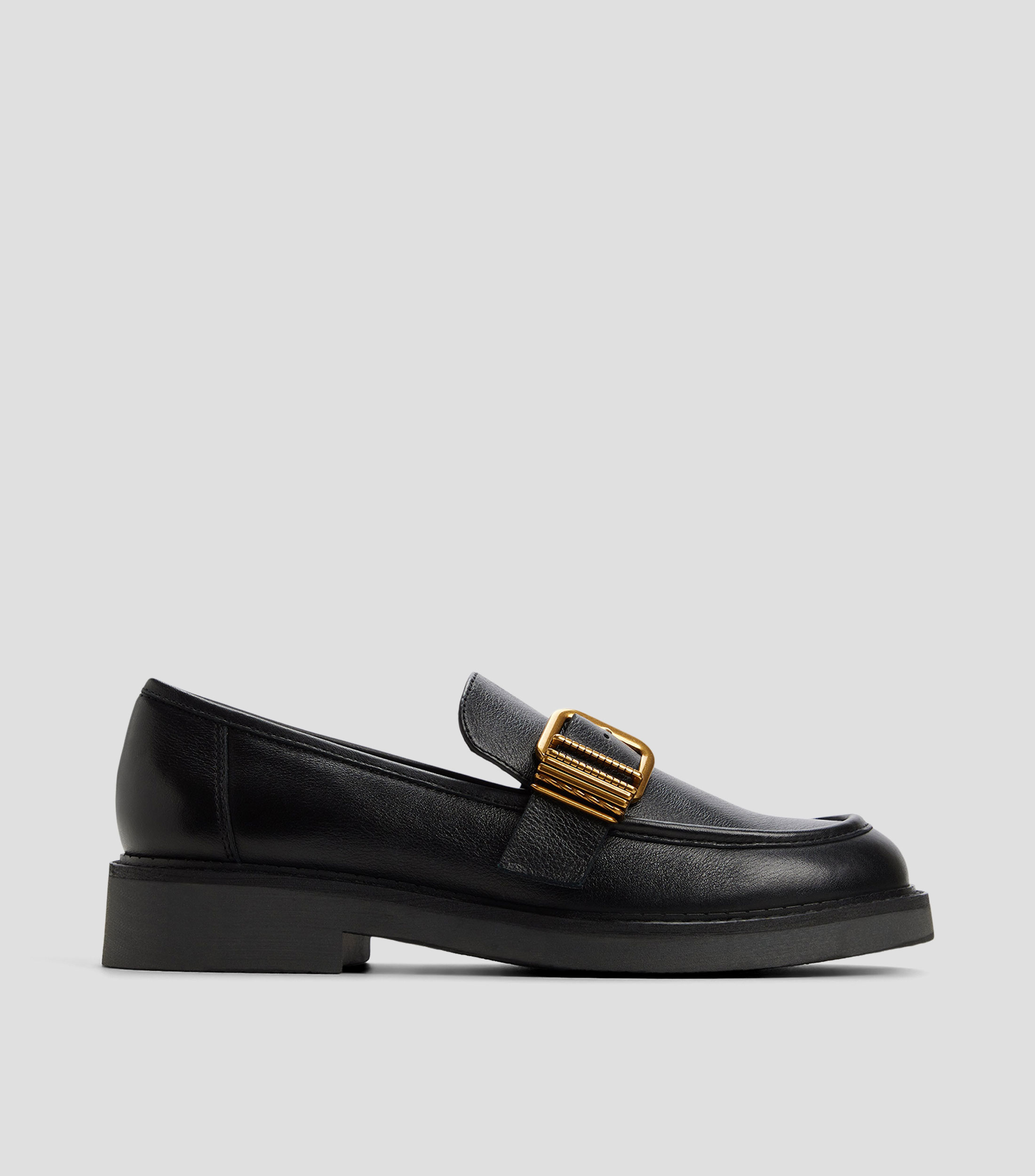 Mocasines en piel con hebilla Mujer