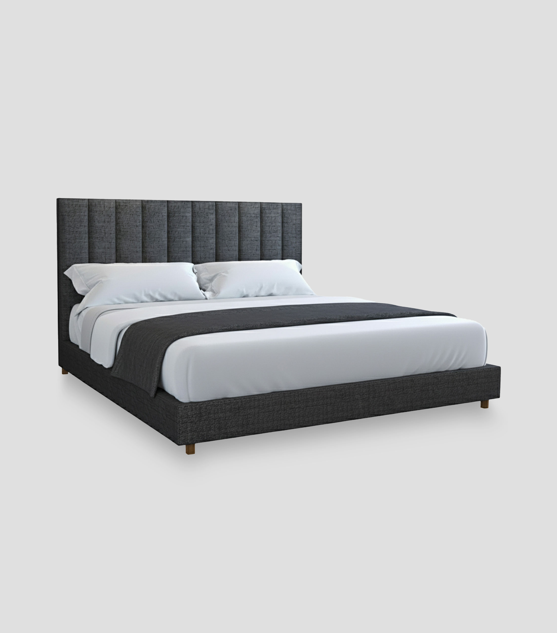Cama King Size Old Canvas negra en madera