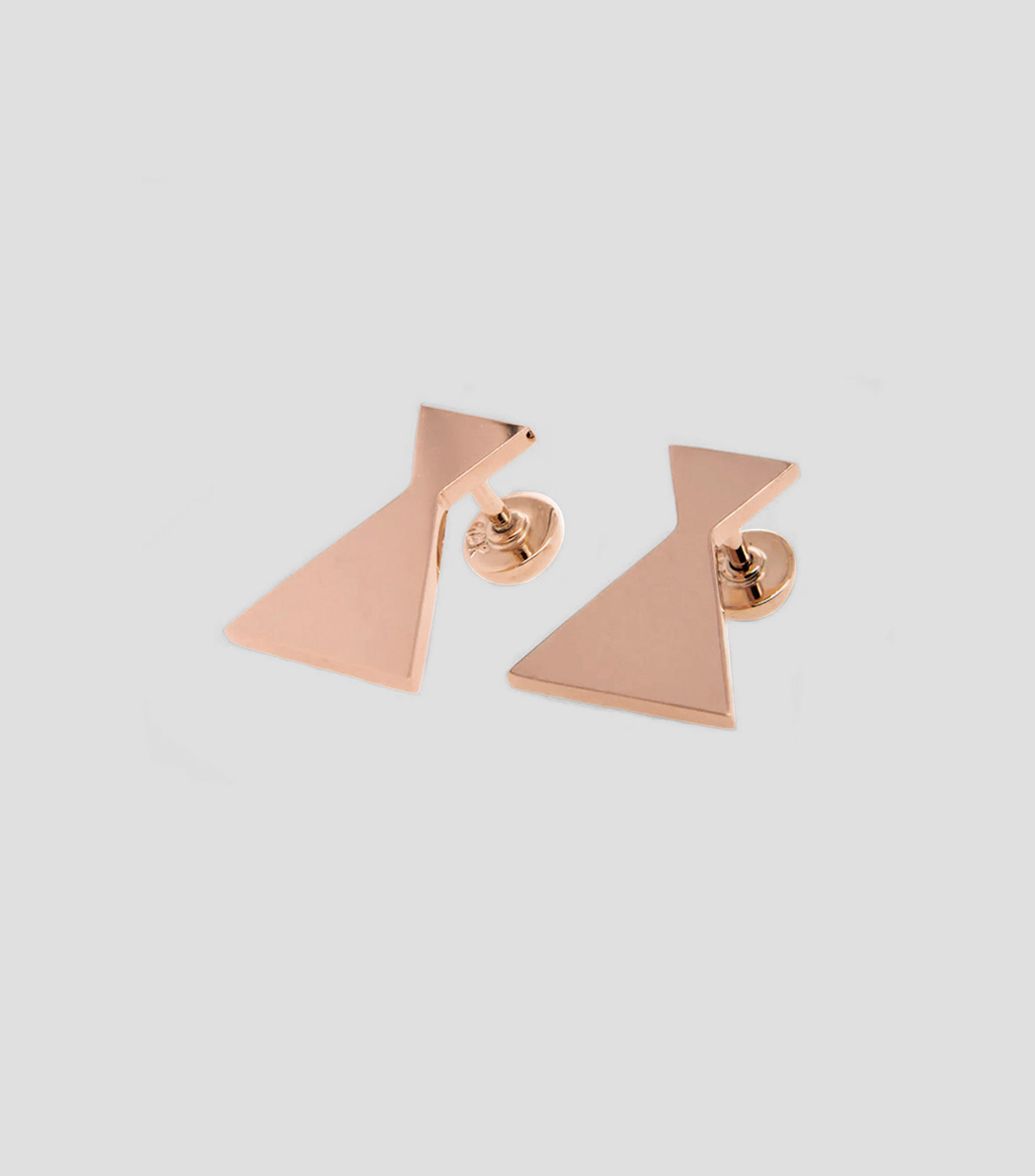 Aretes en oro rosa de 14 kilates de corbatín Selene Mujer