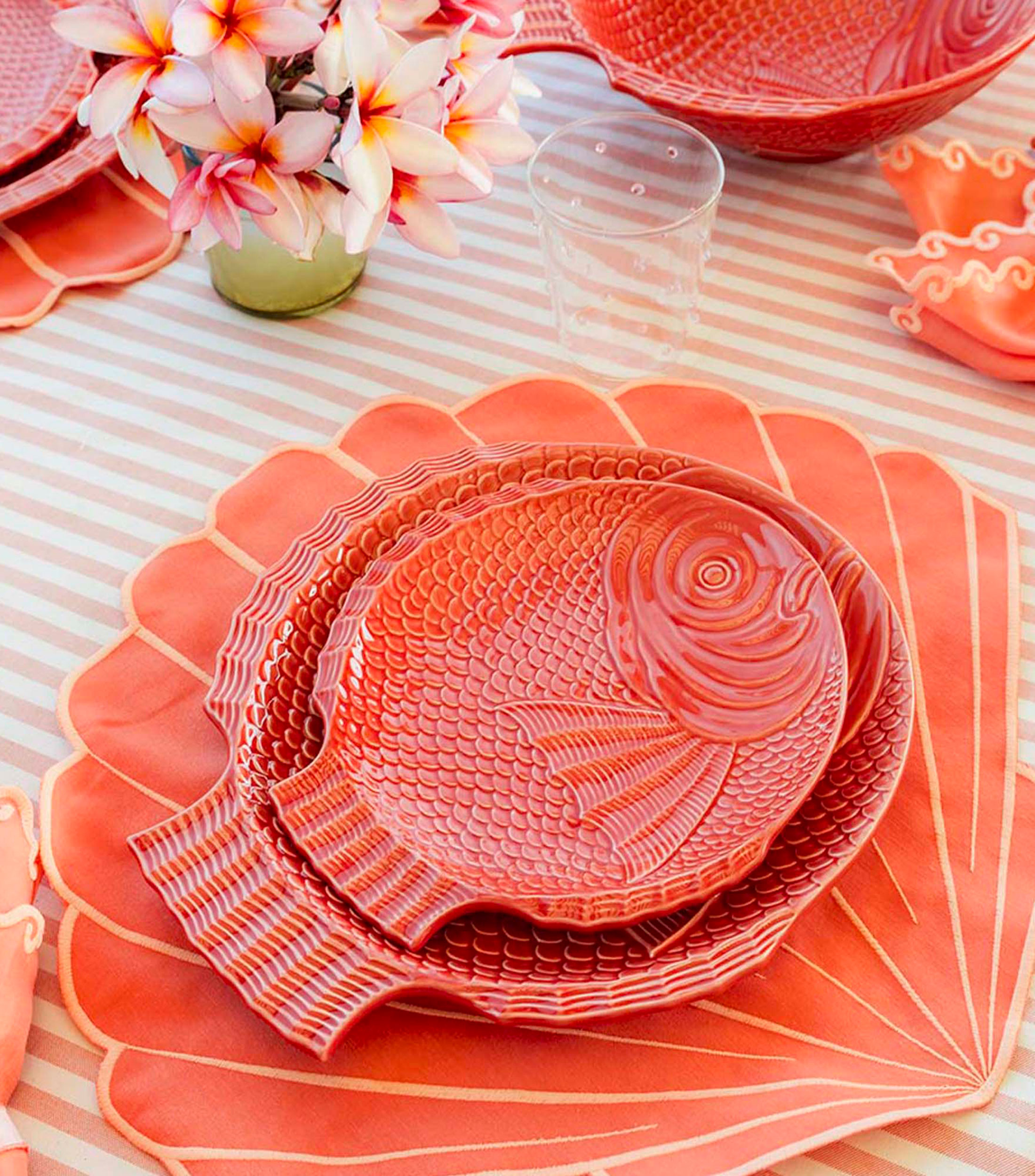 Set de 4 Platos trinche La Mar, Pez coral