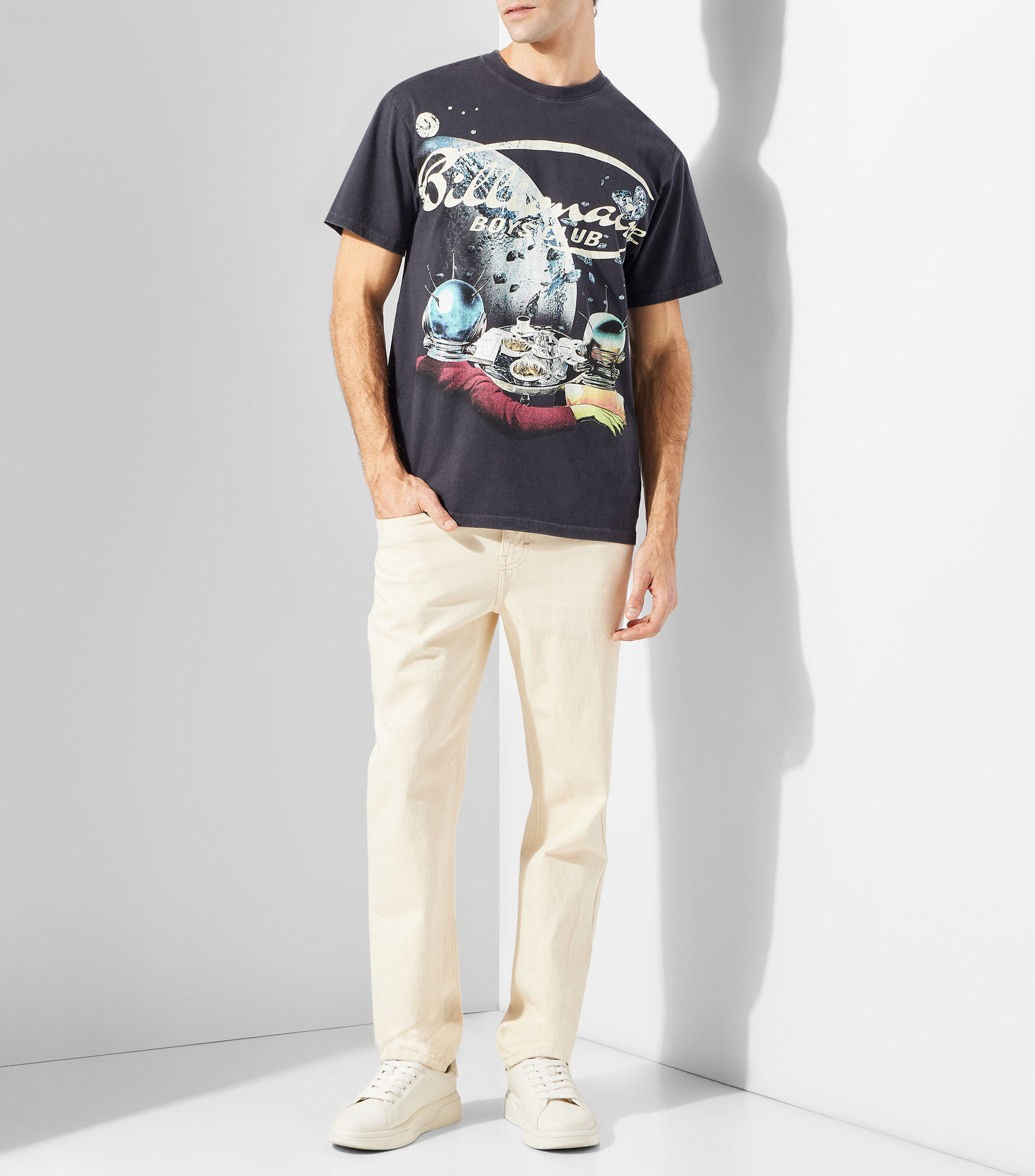 Playera cuello redondo manga corta estampada Hombre