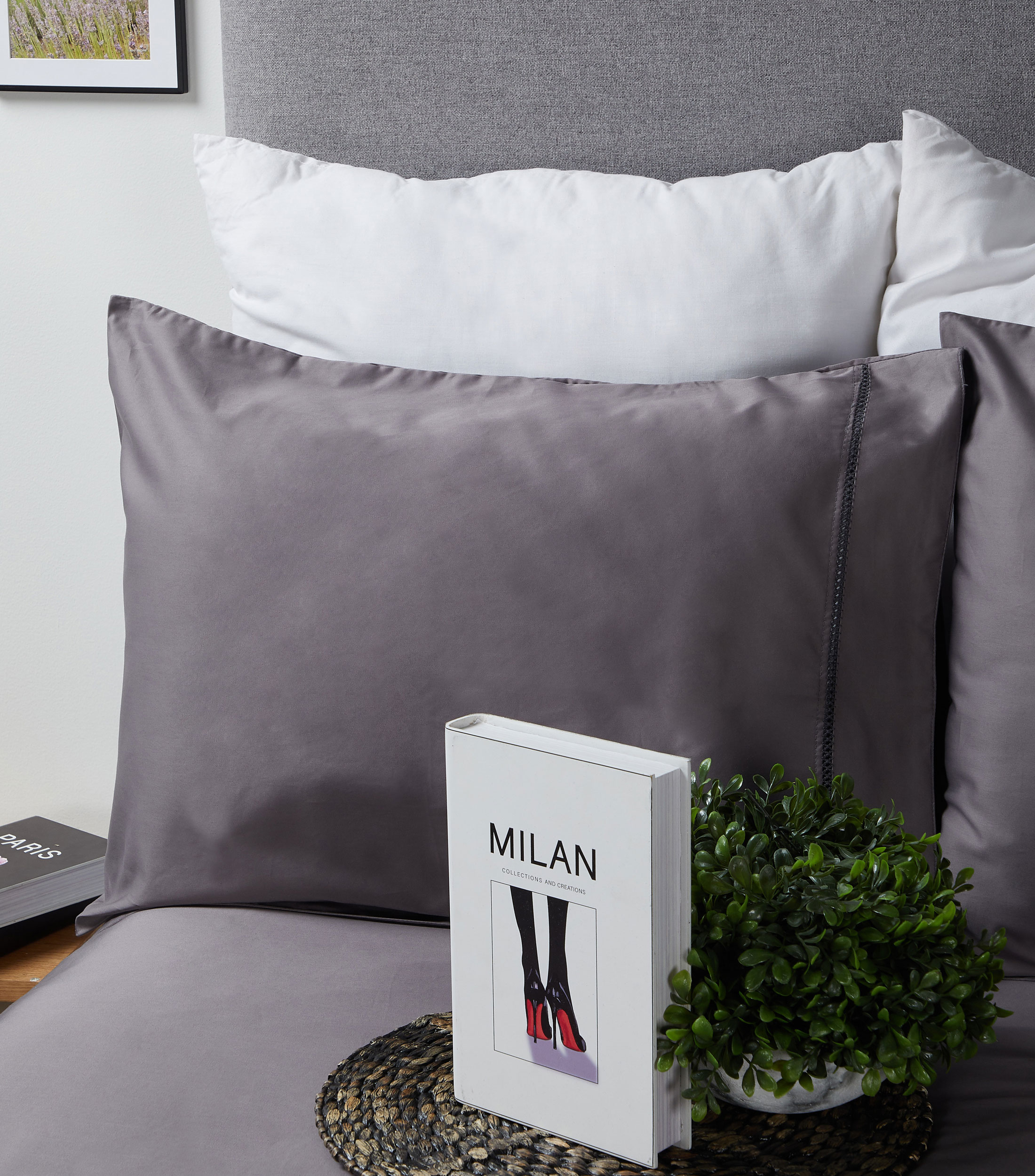 Funda para almohada Estandar en algodon Graham Gris Oxford