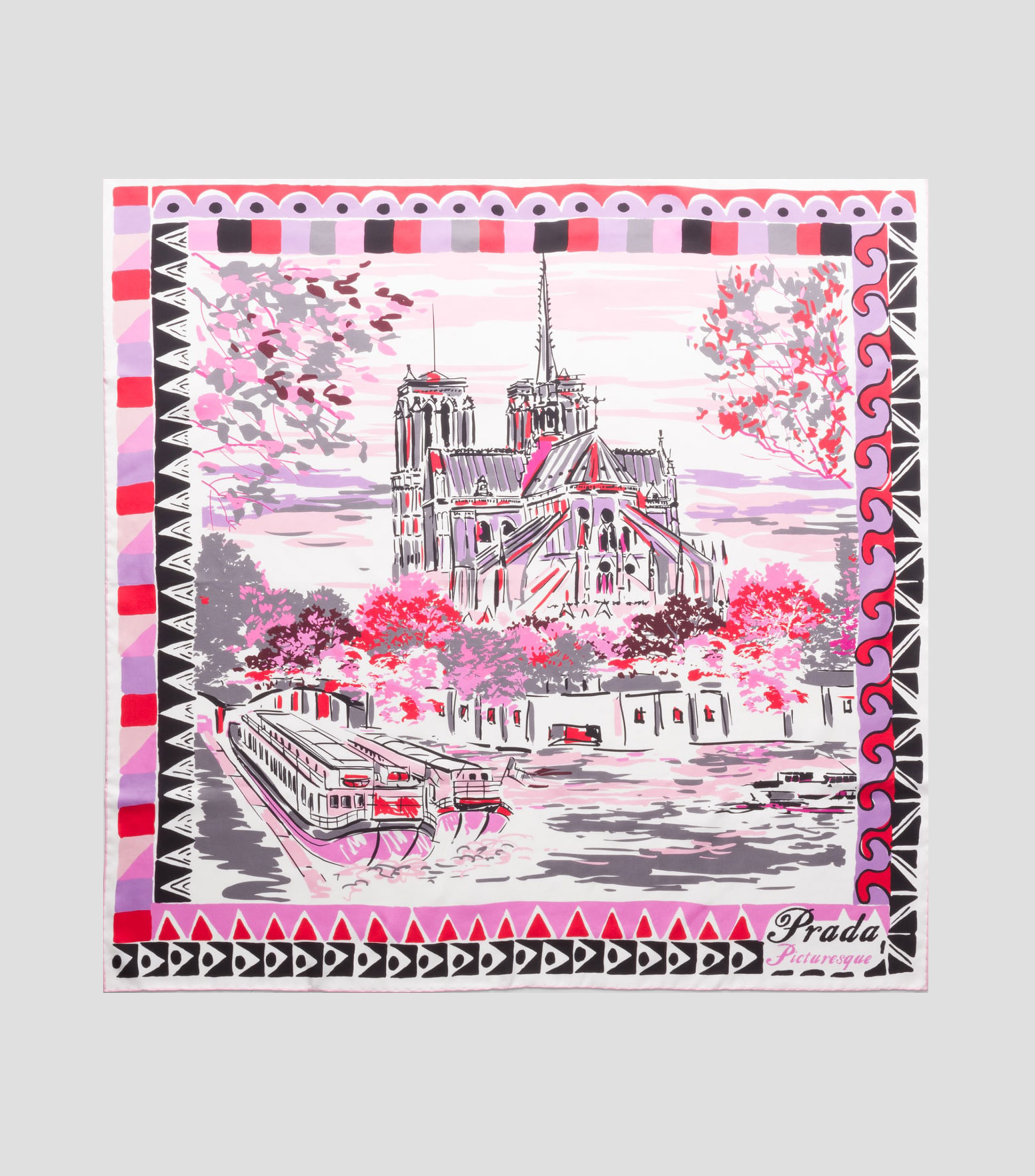 Pañuelo de seda con estampado Mujer