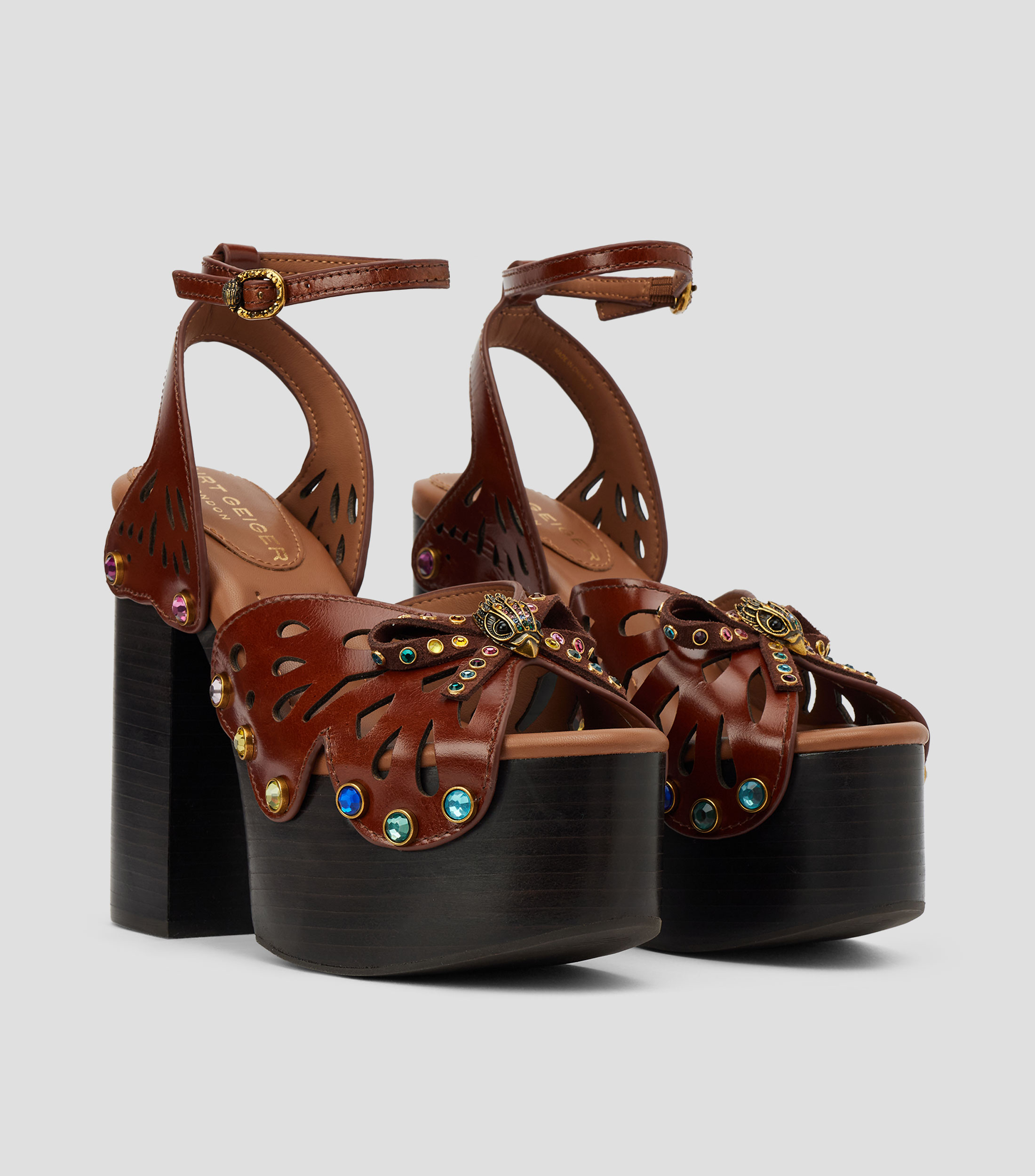 Sandalias con tacón alto ancho de 14 cm Mujer