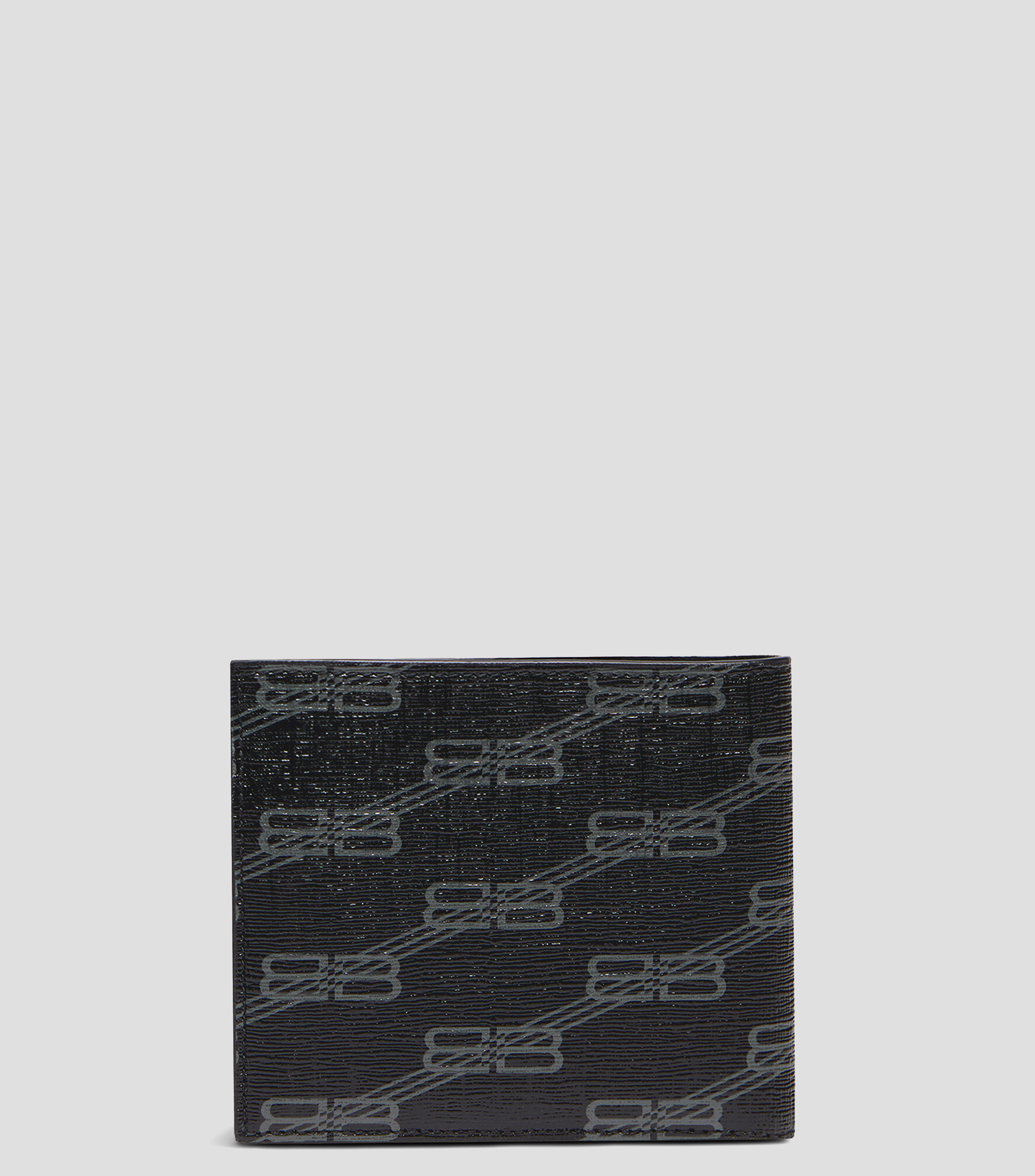 Cartera bifold negro con gris Signature estampado Hombre