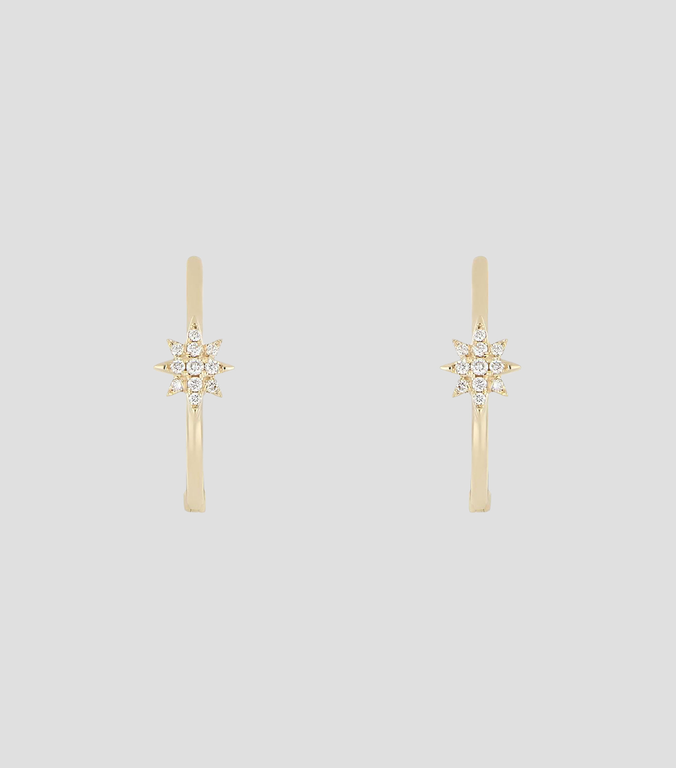 Aretes en oro amarillo 18 kilates con diamantes Mujer