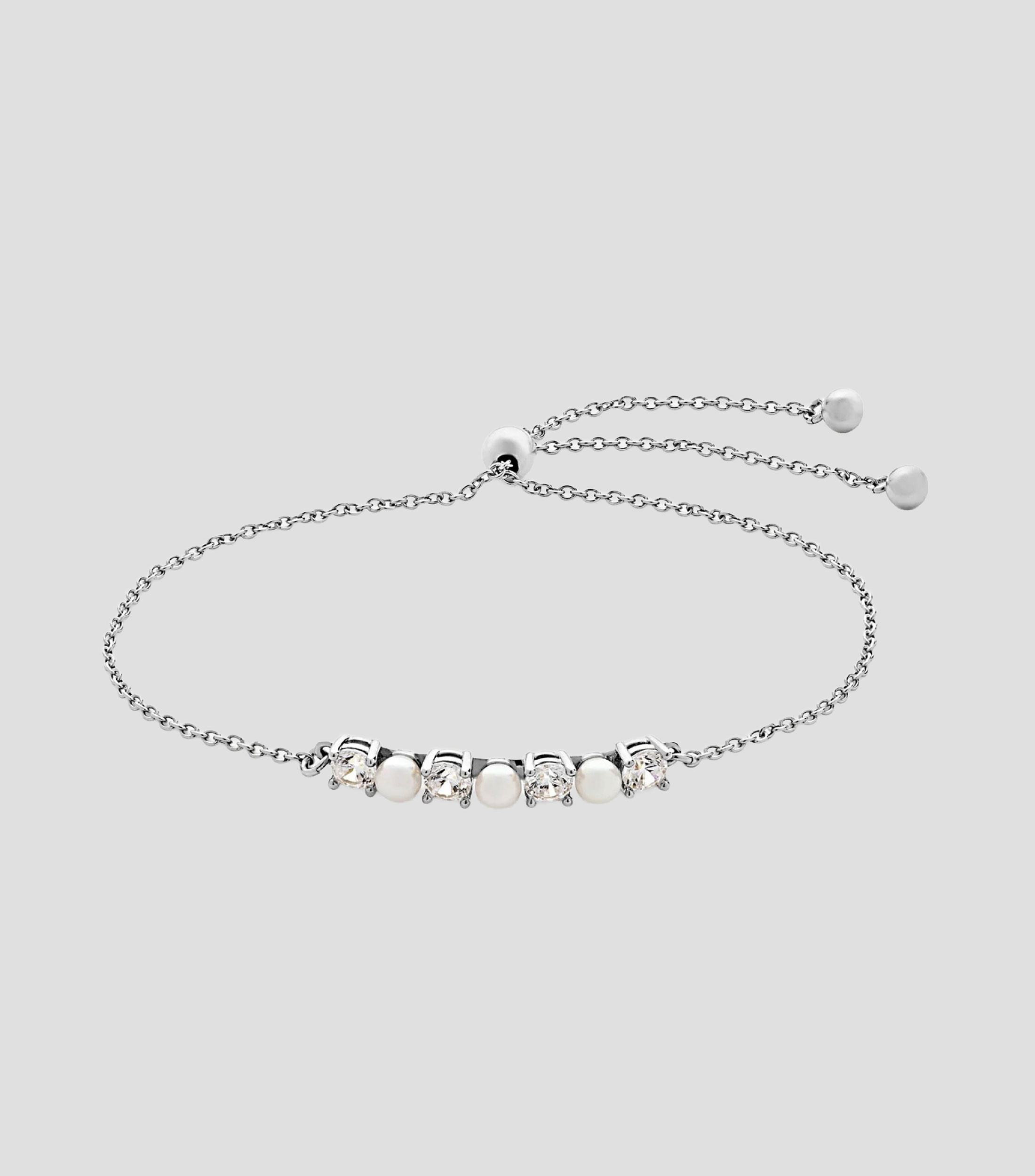 Pulsera en Plata con zirconias y perlas Mujer