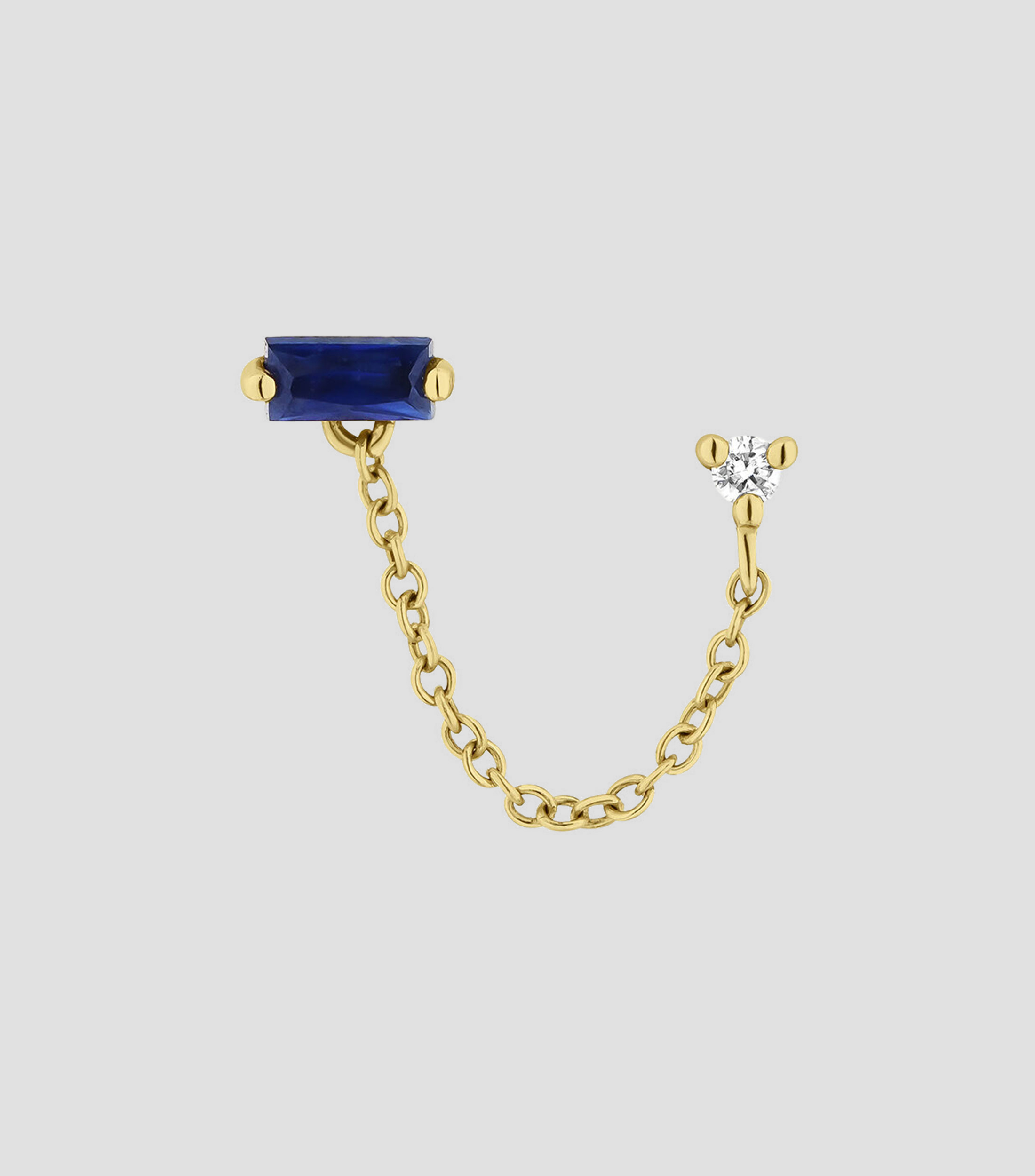 Arete en oro 9 Kilates con zafiro y diamante Great Three Mujer