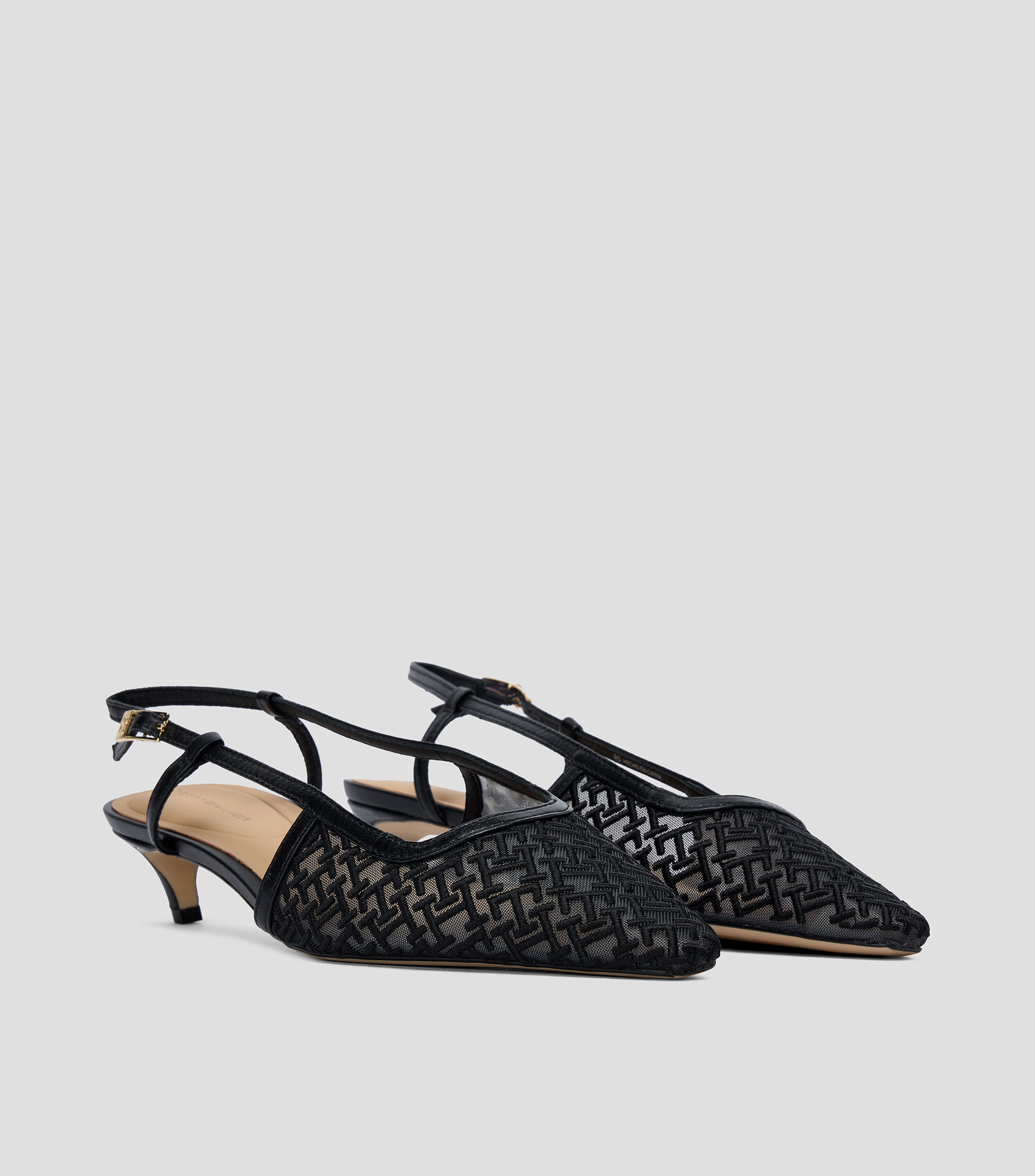 Zapatillas pump con tacón bajo delgado Mujer