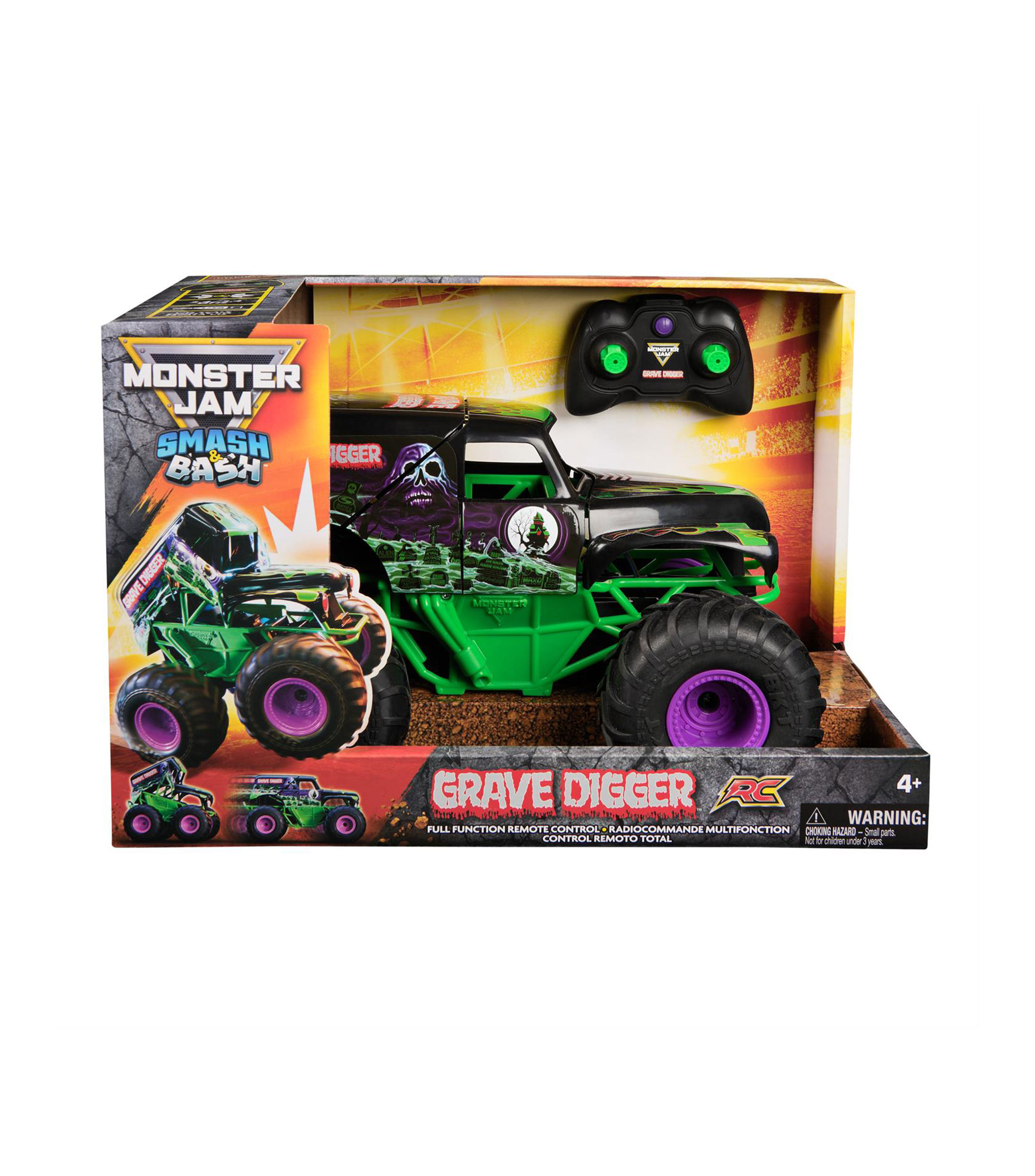 Carro Monster Jam Smash & Bash Grave Digger RC