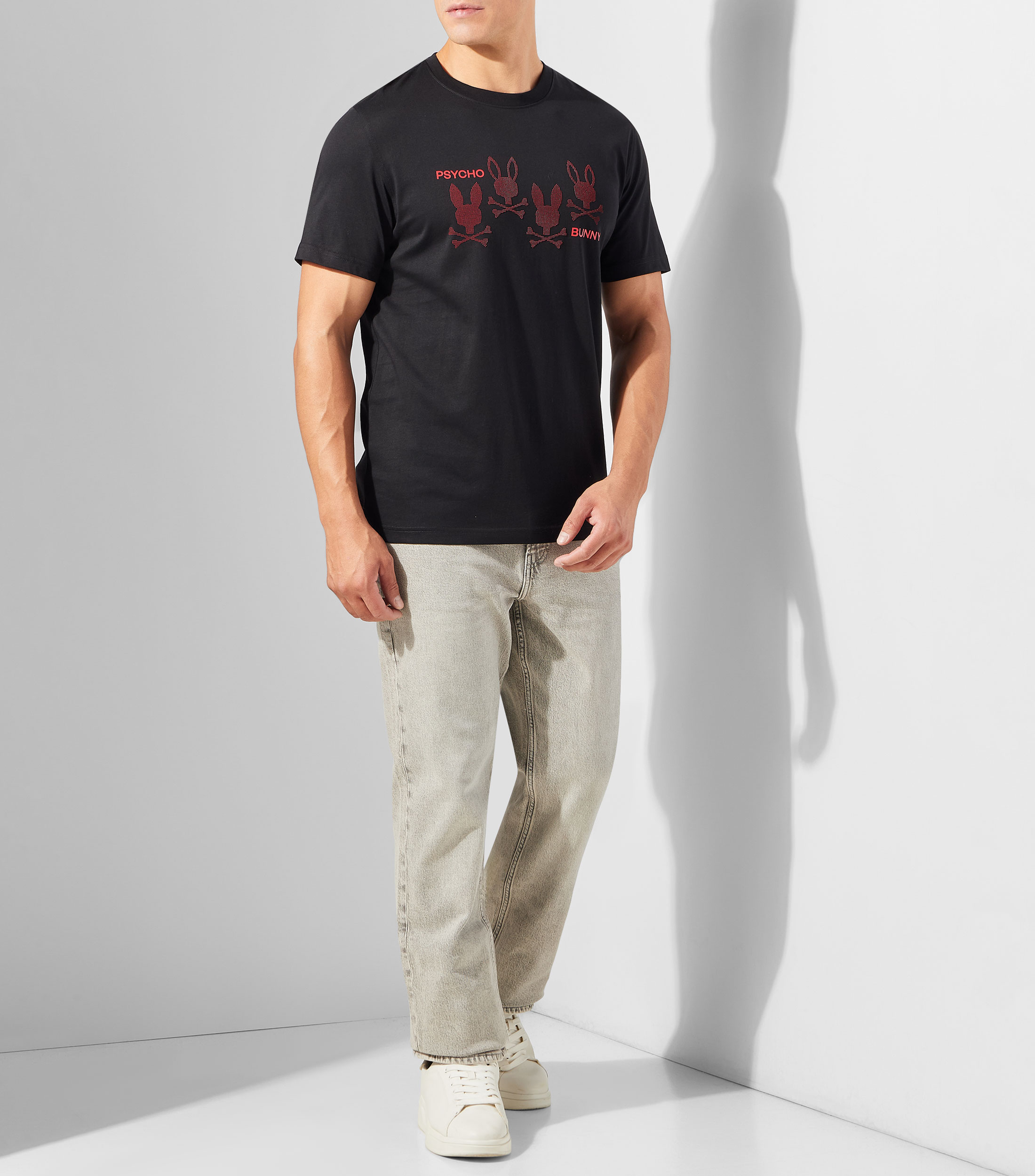 Playera cuello redondo manga corta estampada Hombre