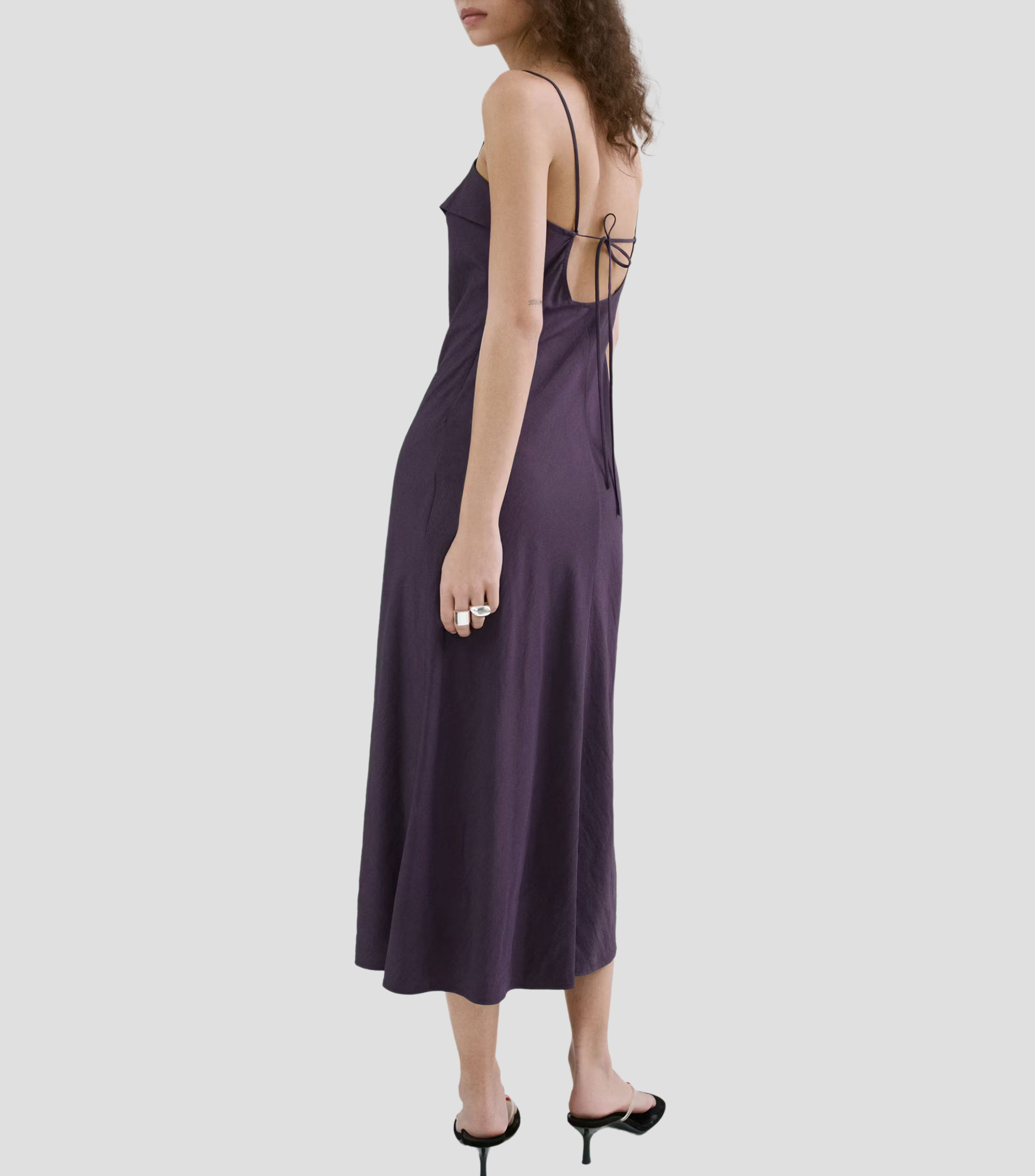 Vestido midi liso Mujer