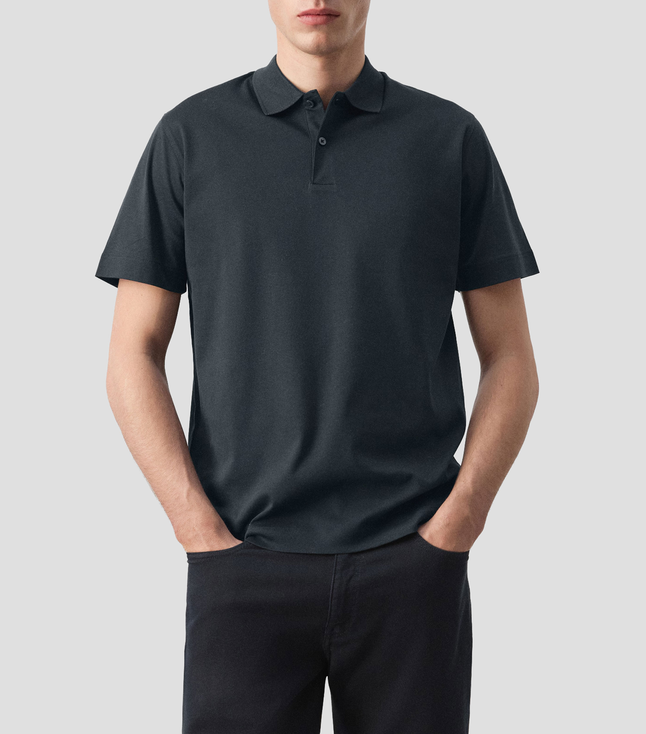 Playera polo manga corta lisa Hombre