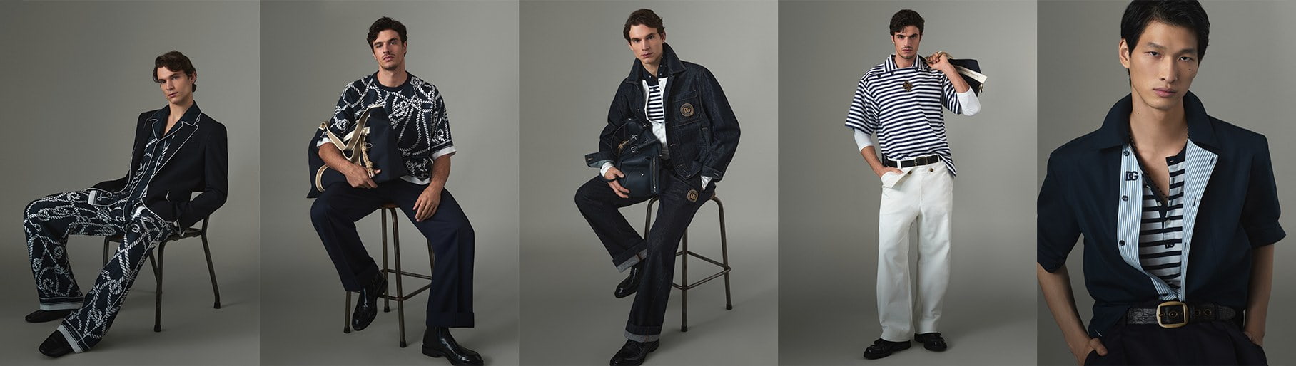 imagen de hombre con ropa negra con blanco de la marca DOLCE&GABBANA 