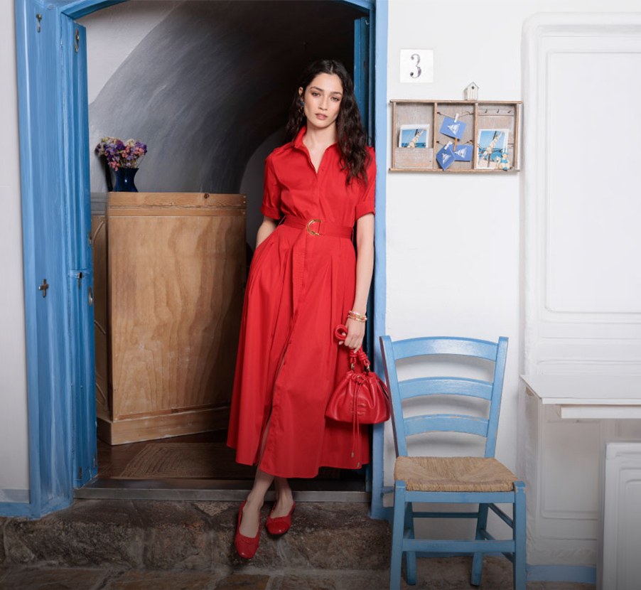 Imagen de mujer con vestido rojo vestidos Mujer