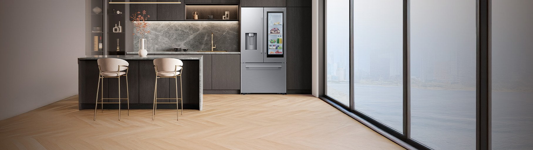 imagen de cocina con productos de la marca samsung
