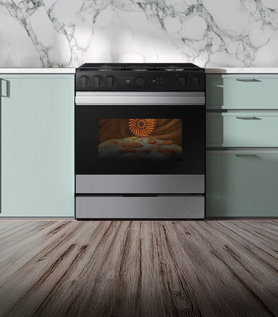 Imagen de horno gris con negro de la marca samsung