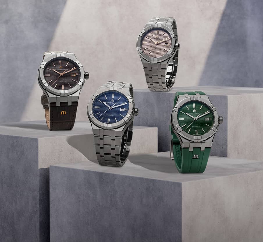 imagen de cuatro relojes distintos colores de la marca MAURICE LACROIX